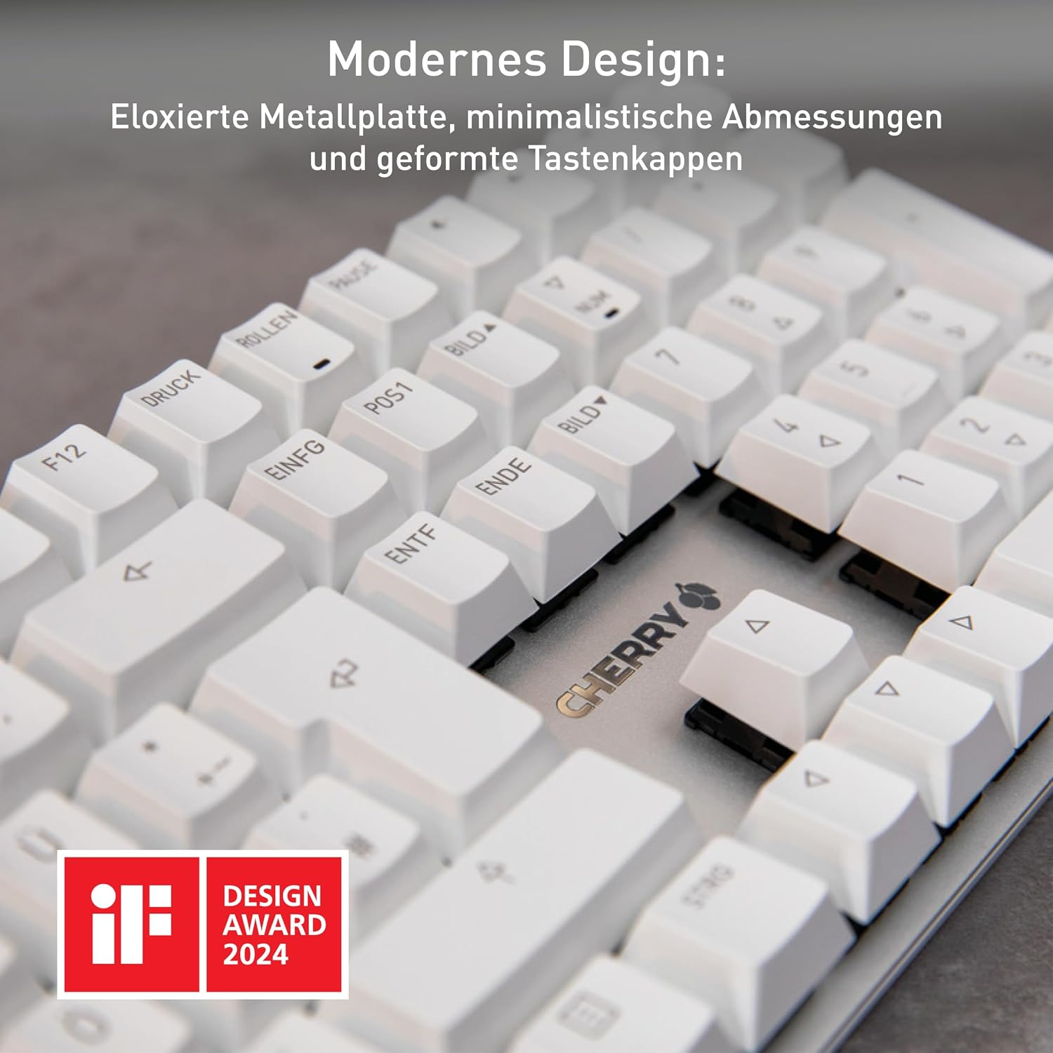 Thumbnail 2 de CHERRY KC 200 MX (QWERTZ) mechanische Office-Tastatur mit MX2A Brown, Kabel & eloxierter Metallplatte – schwarz/bronze
