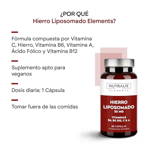 Detalle de Hierro Liposomado 30mg Nutralie 💊 Con Vitamina C y B12
