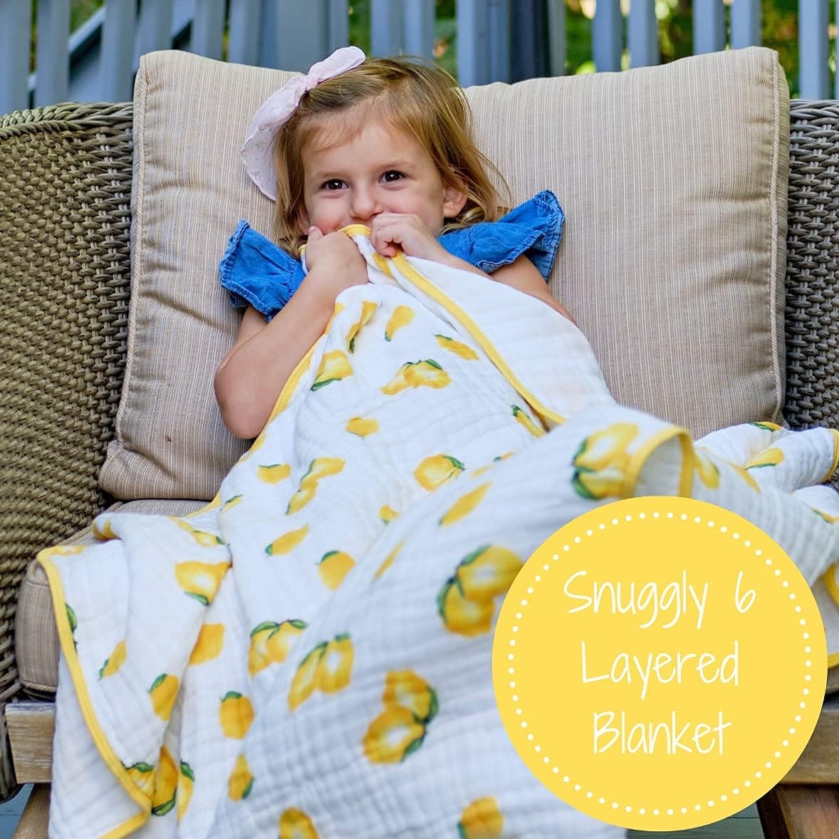 Detalle de LollyBanks Muslin Baby Blanket 47 x 47 in