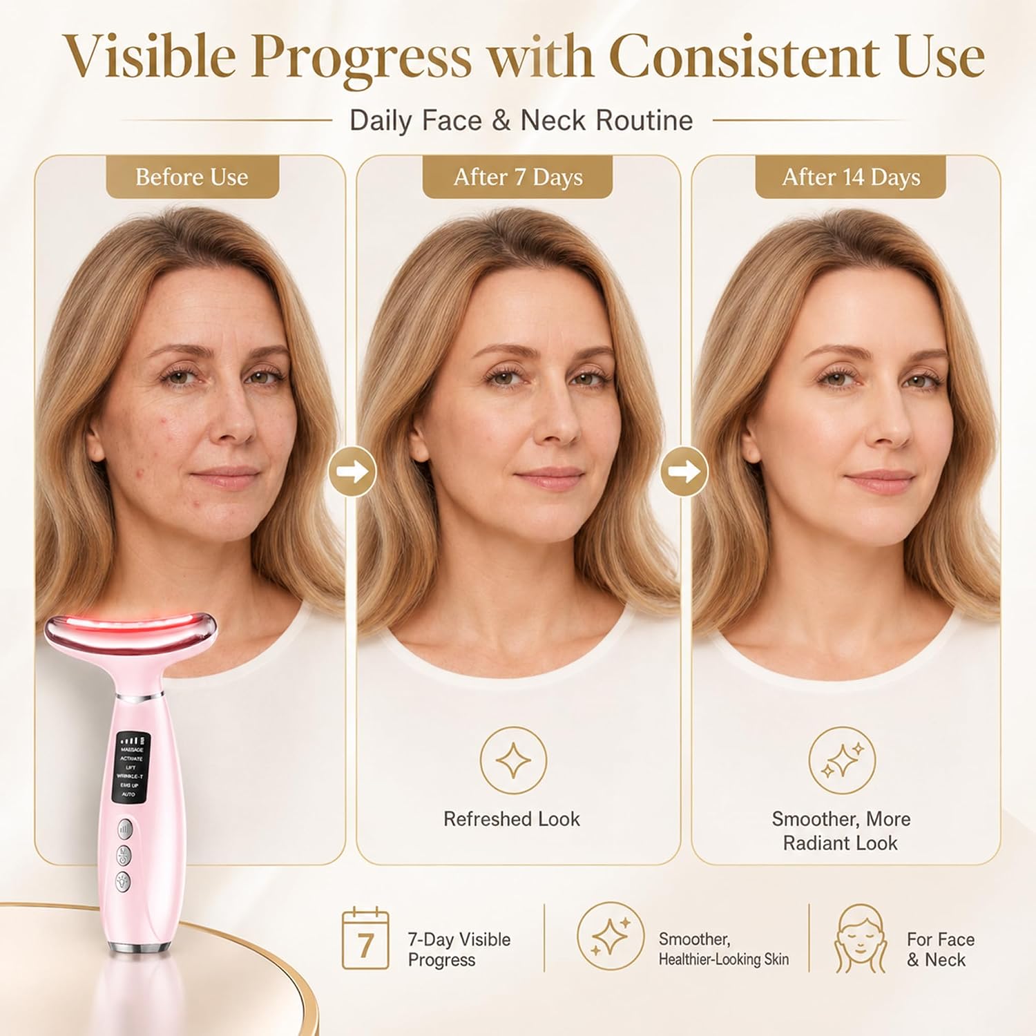 Detalle 2 de GIHWRRI Face Massager 7-Color Face Sculpting Tool with Heat and Vibration