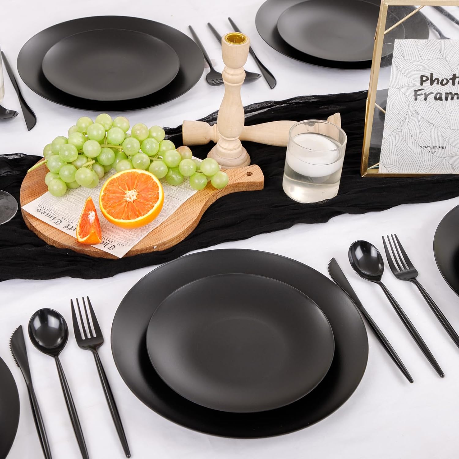 Thumbnail 5 de EI 150pcs Black Plastic Plates 10.25" dinner plates 🍽