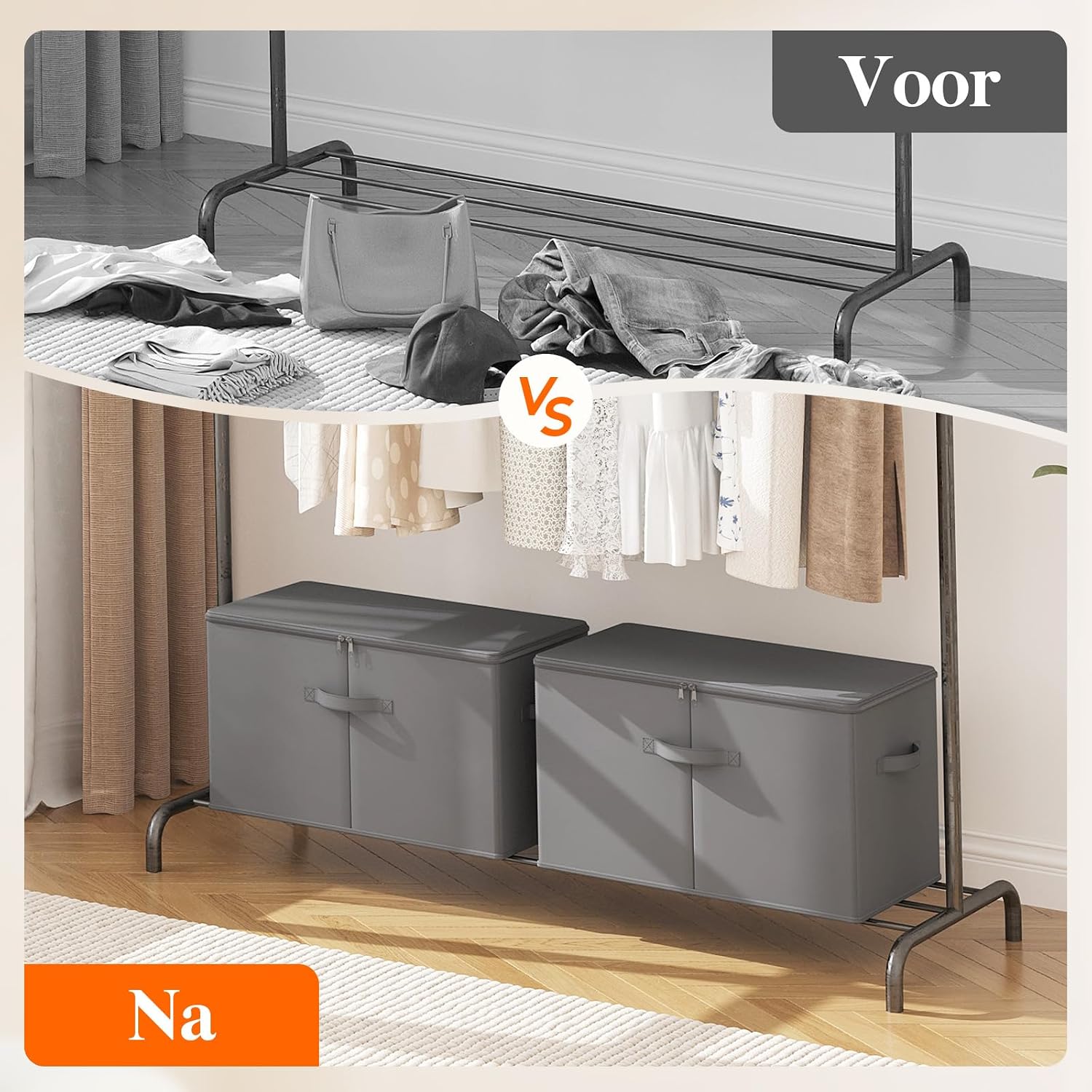 Thumbnail 6 de Lifewit 24300 stoffen opbergdozen, set van 6, 56 × 33 × 32 cm met rits