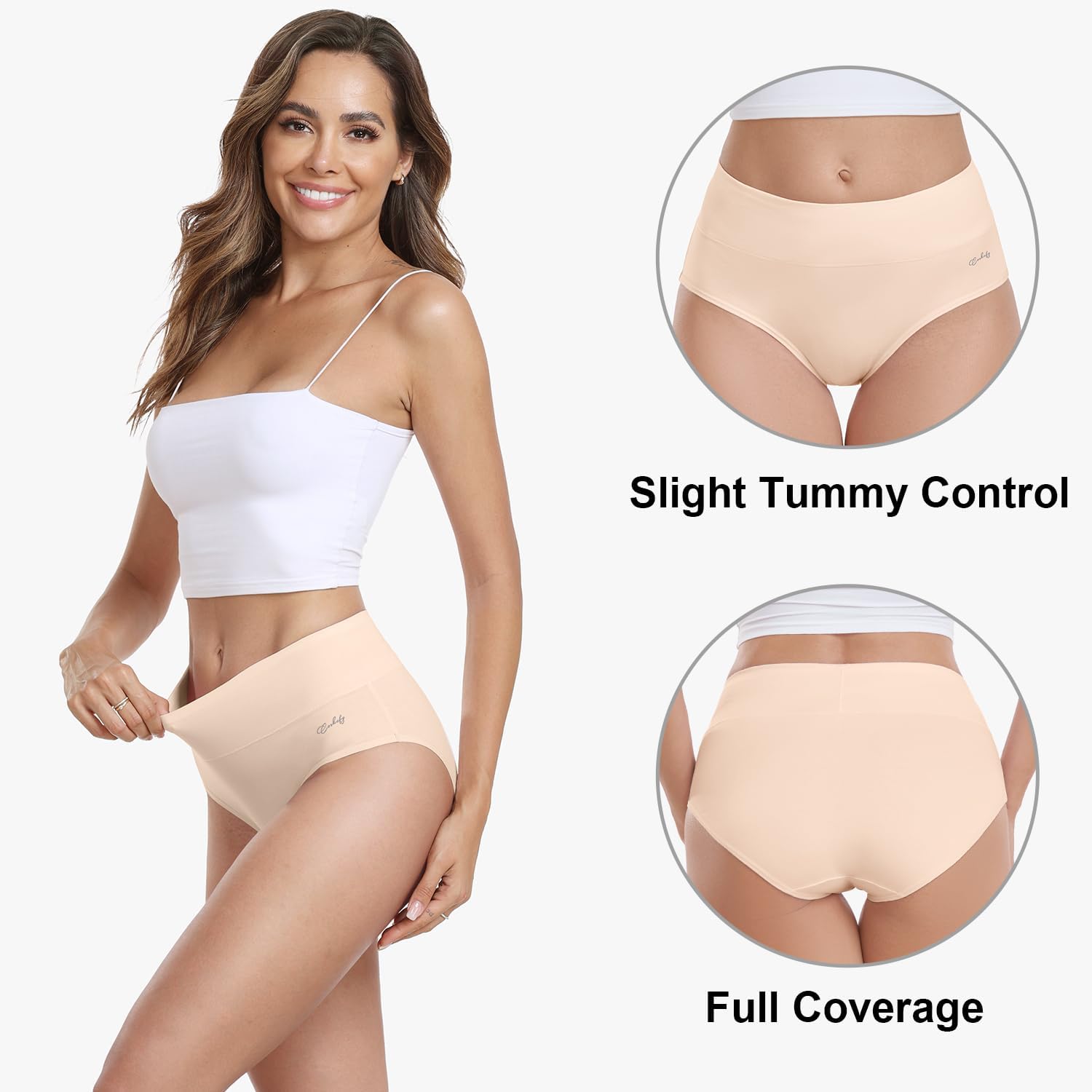 Detalle de Coskefy high waisted cotton knickers 5 pack