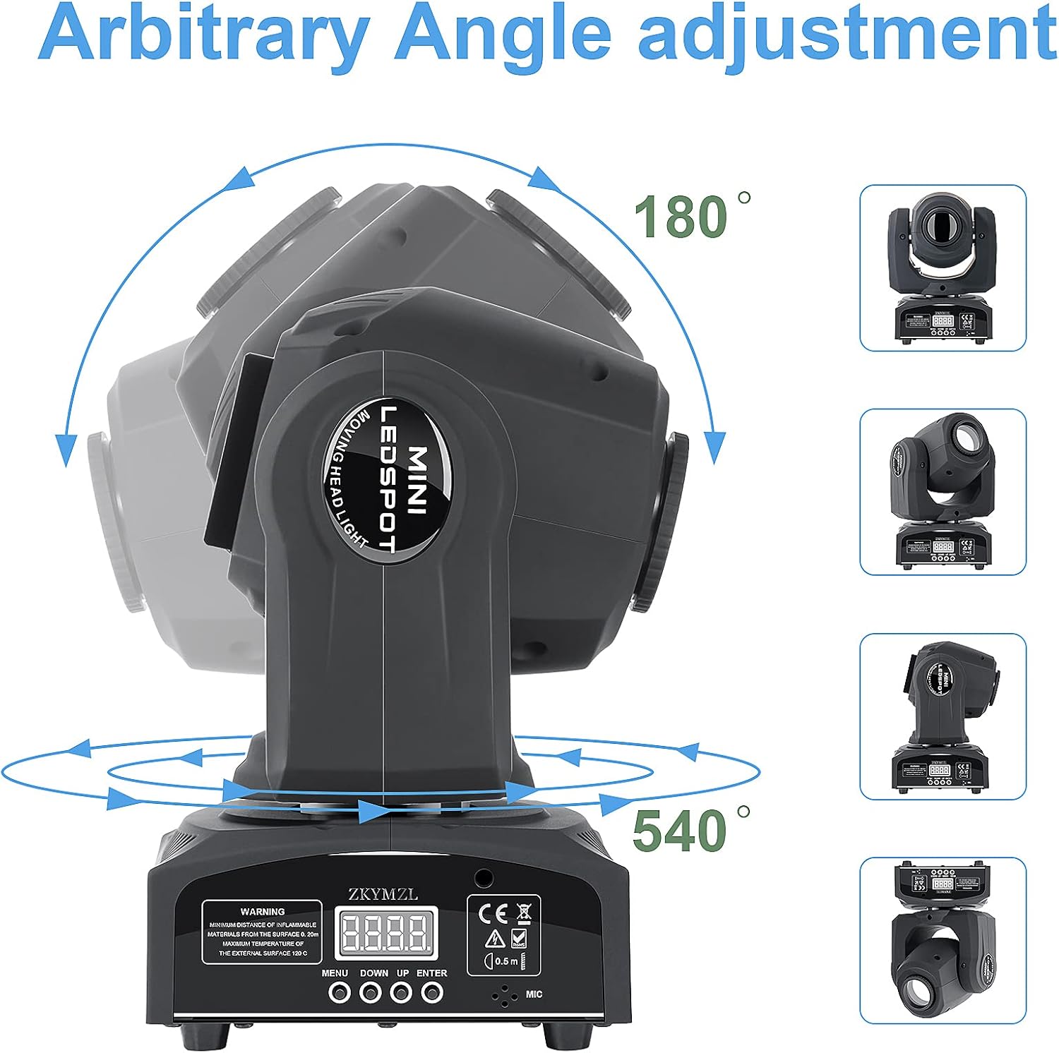 Detalle 2 de ZKYMZL TY-60 25W LED Moving Head DJ Lights, 2-Pack with DMX512, 8 Colors and Gobos