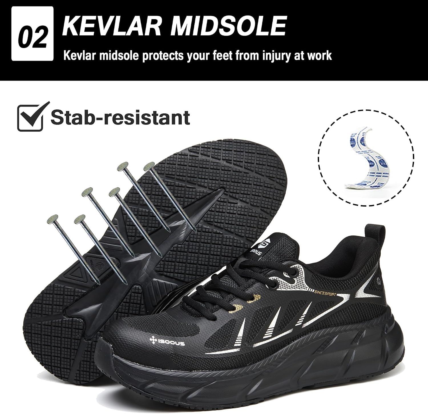 Thumbnail 2 de Scarpe Antinfortunistiche Uomo/Donna con Punta in Acciaio, Leggere e Traspiranti – Sicurezza e Comfort