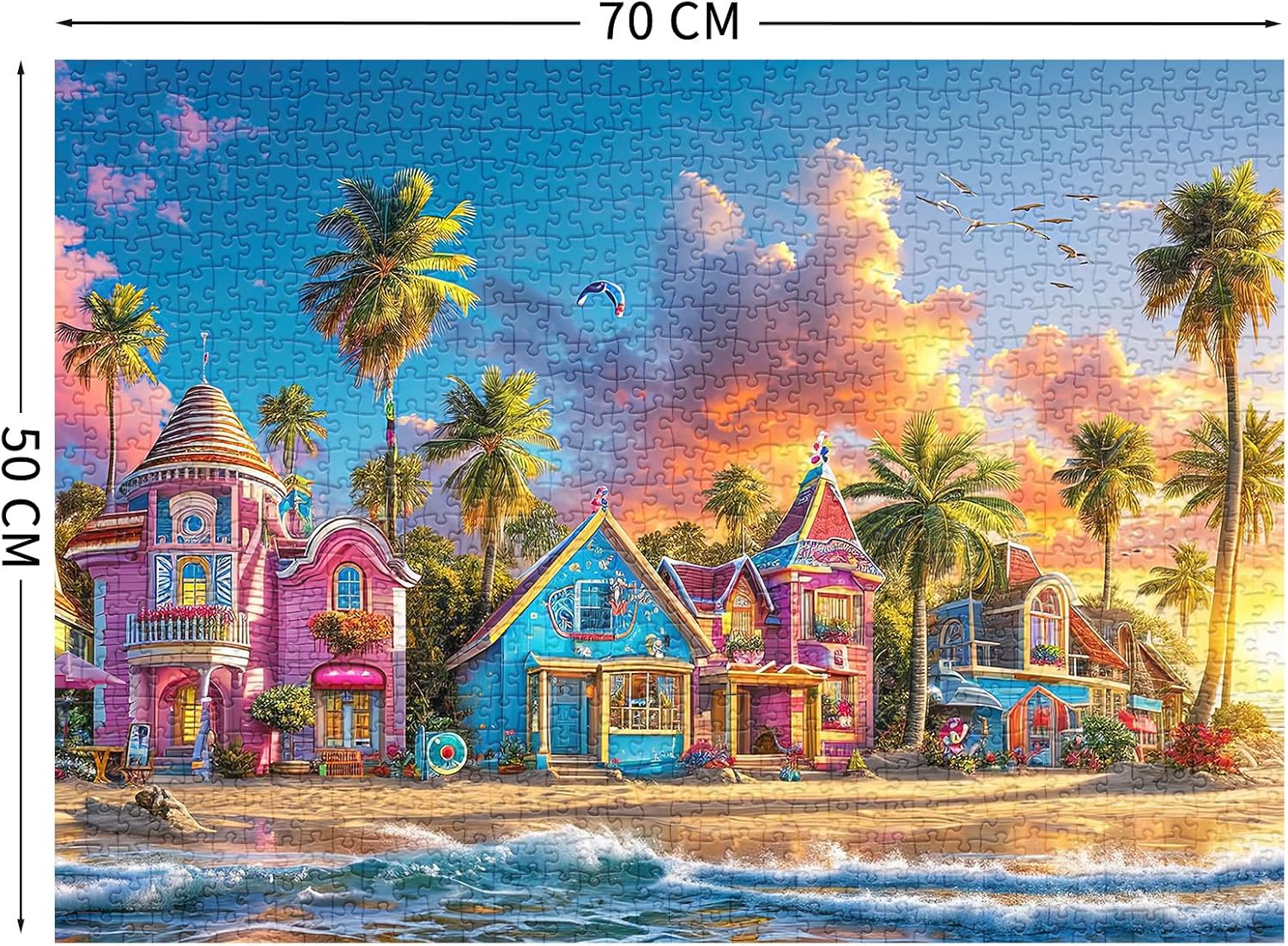 Detalle de HUADADA Puzzle mit 1000 Teilen (70 x 50 cm) – „Impossible Game“ Hafenmotiv für Erwachsene & ab 14