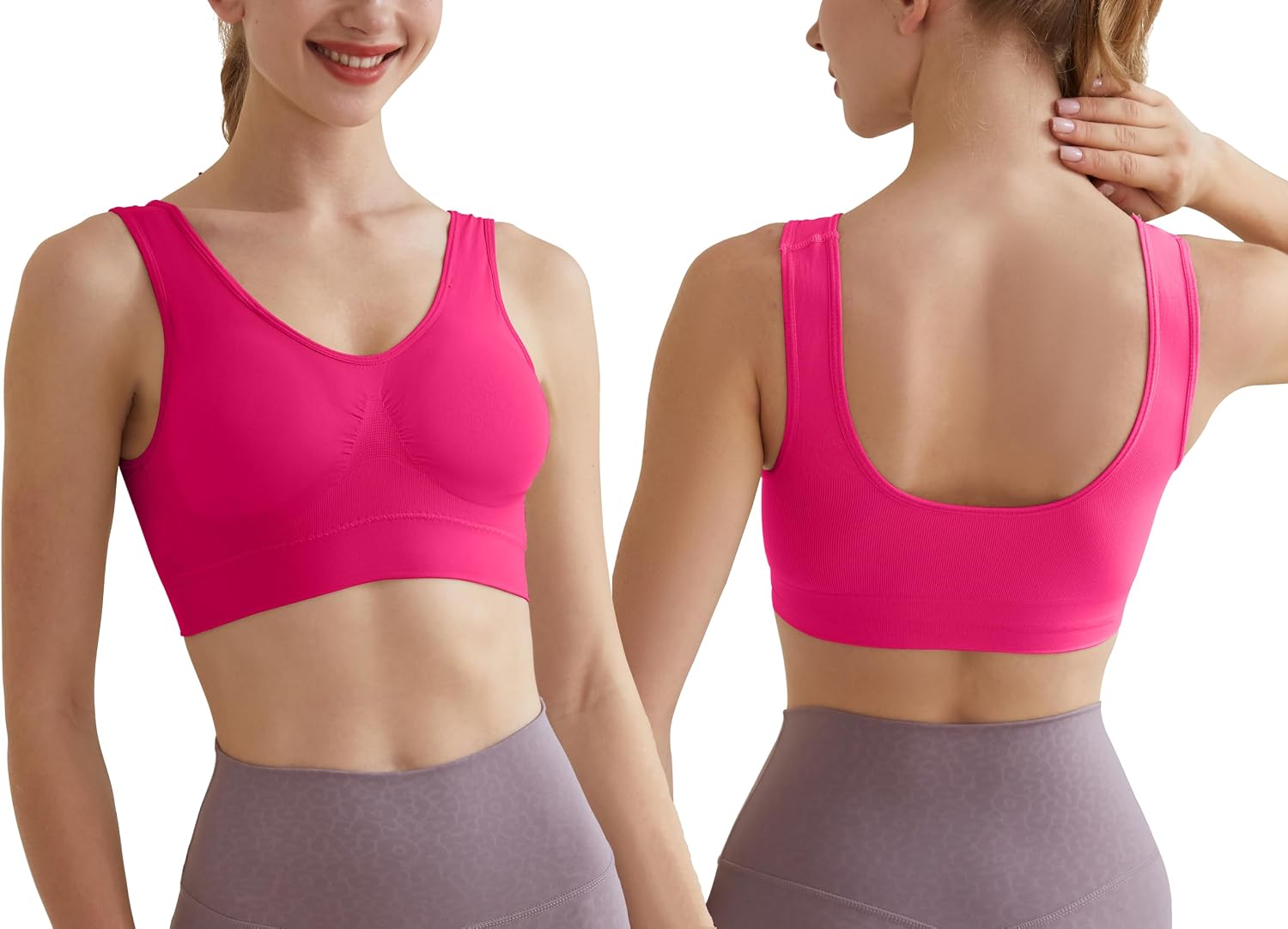 Thumbnail 1 de Memoryee Sports Bras Women 3 Pack Set Plus Size – Non Wired, Padded, Washable