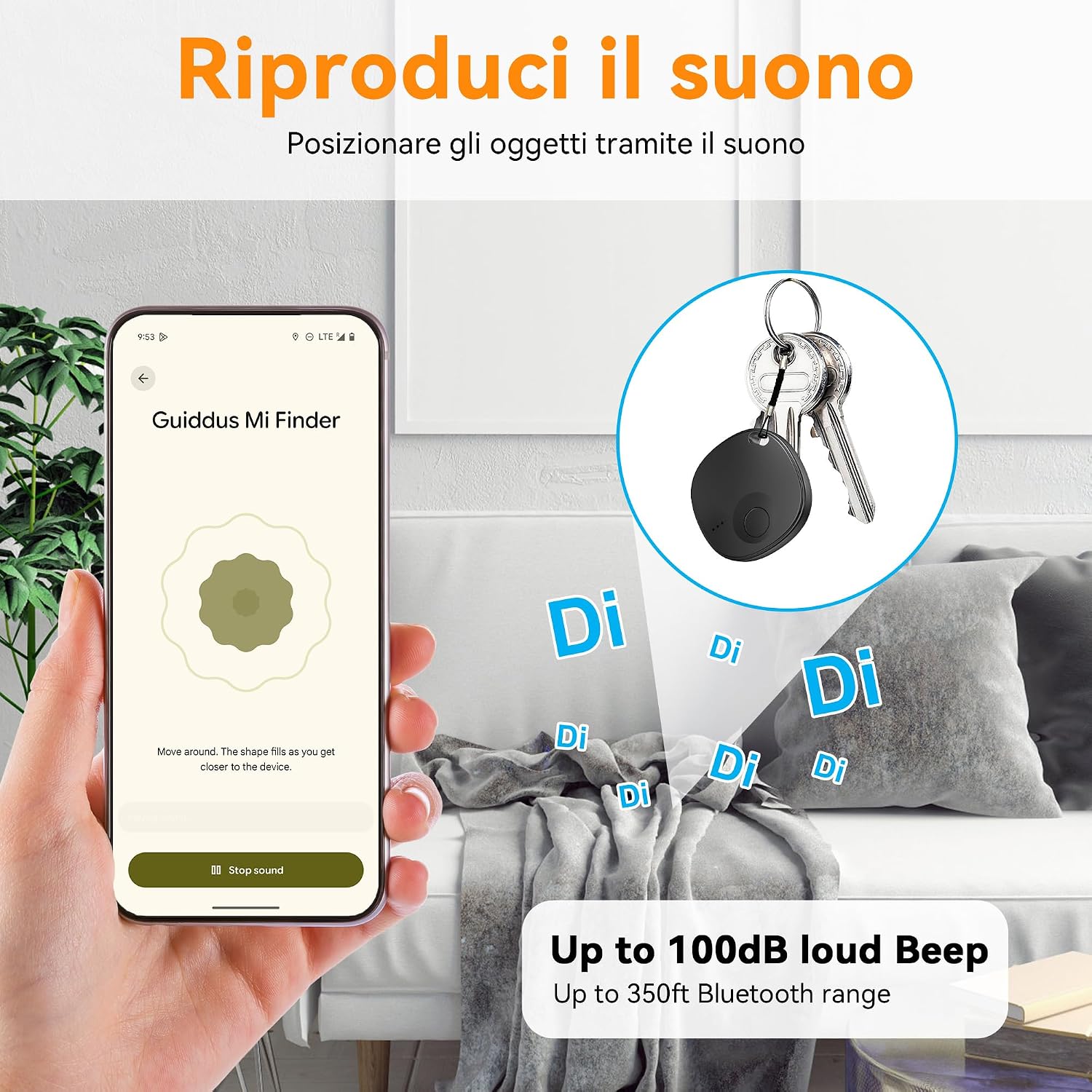 Detalle de Air Tracker Android: 4 Smart Tag Bluetooth compatibili con Google Find Hub per chiavi, bagagli e portafogli