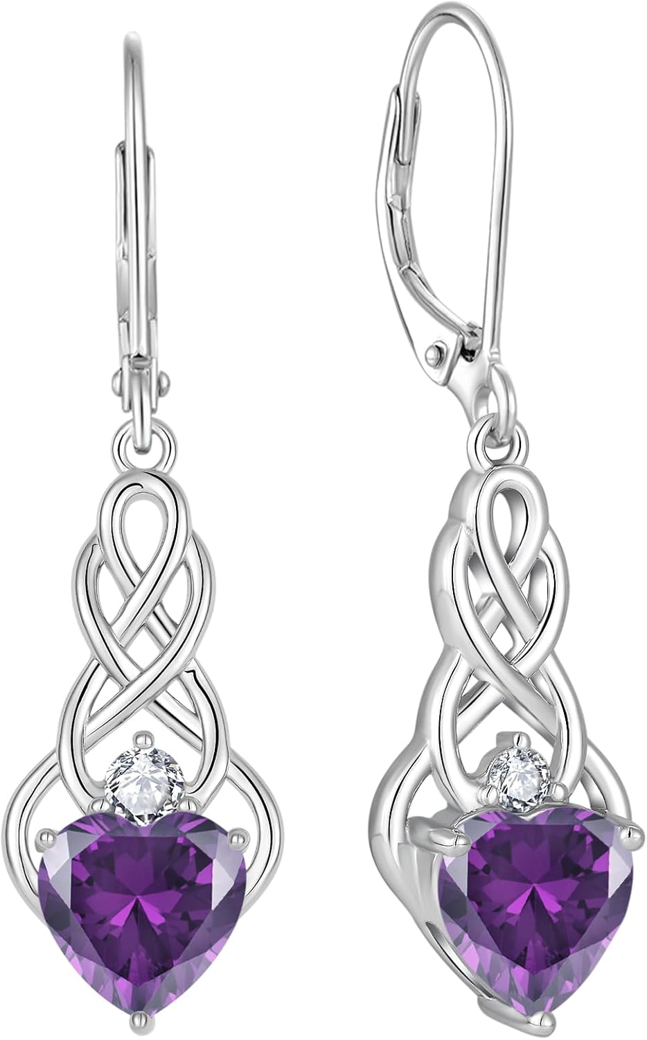 Thumbnail 6 de FJ Unendlichkeit Keltischer Knoten Ohrringe Damen aus 925 Sterling Silber mit Geburtsstein