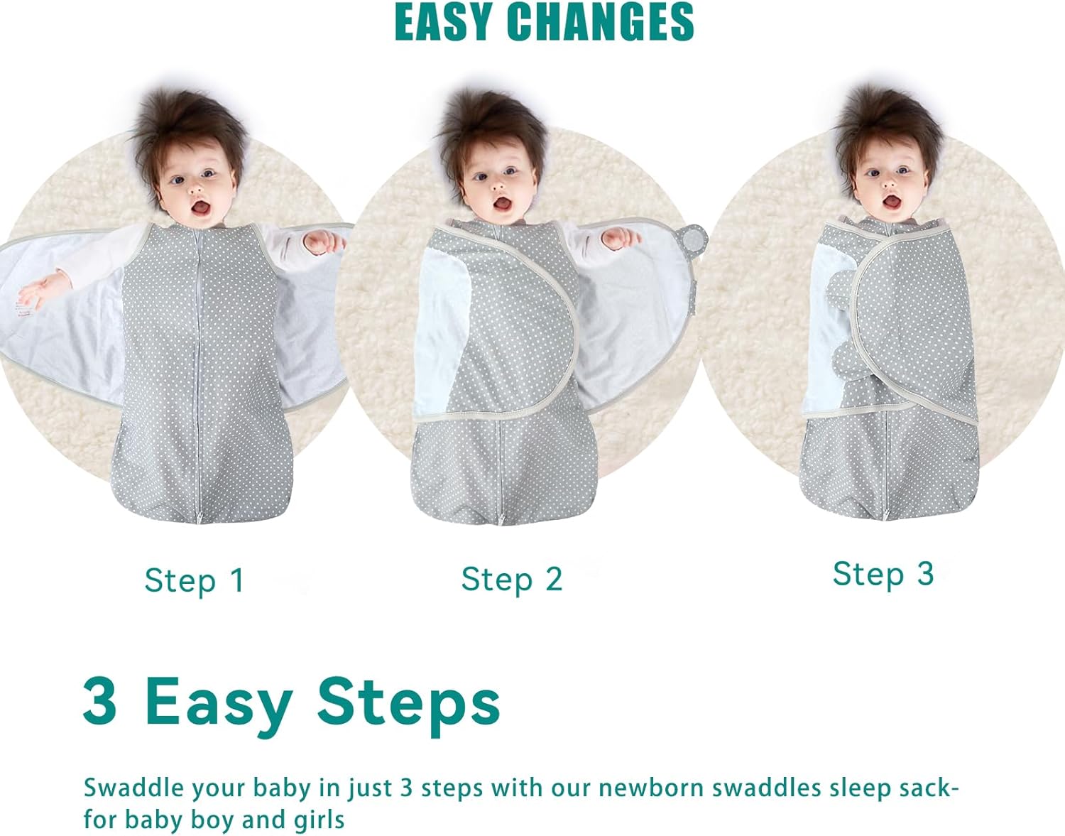 Thumbnail 5 de LANDICI 0-3 Months Baby Sleeping Bag Sack: 100% Cotton Swaddle for Newborns