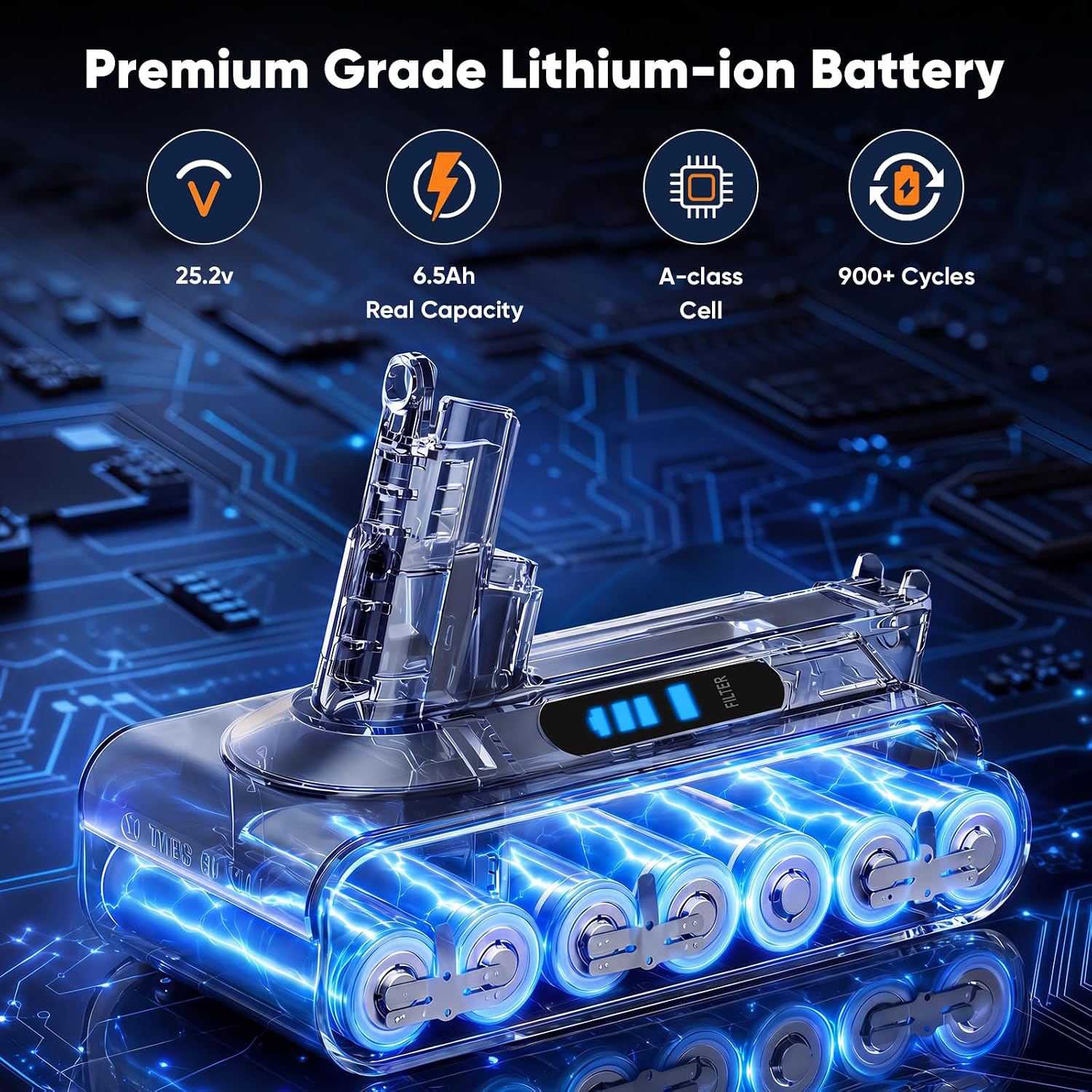 Thumbnail 2 de Apexilyfe V10/SV12 Replacement Battery for Dyson V10, 6,500mAh
