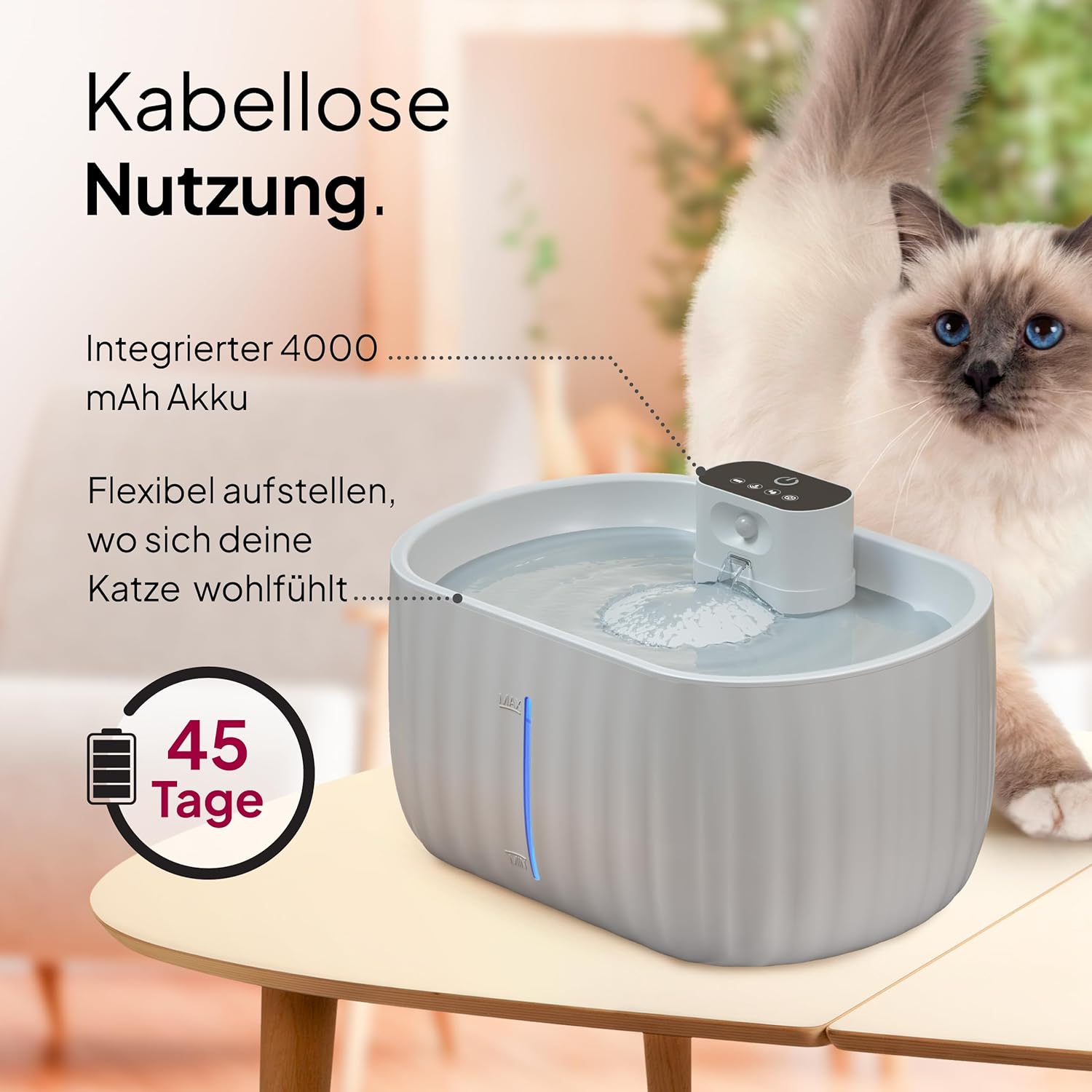 Thumbnail 4 de Pretty Paw Katzenbrunnen 45 Tage Akku 🐾