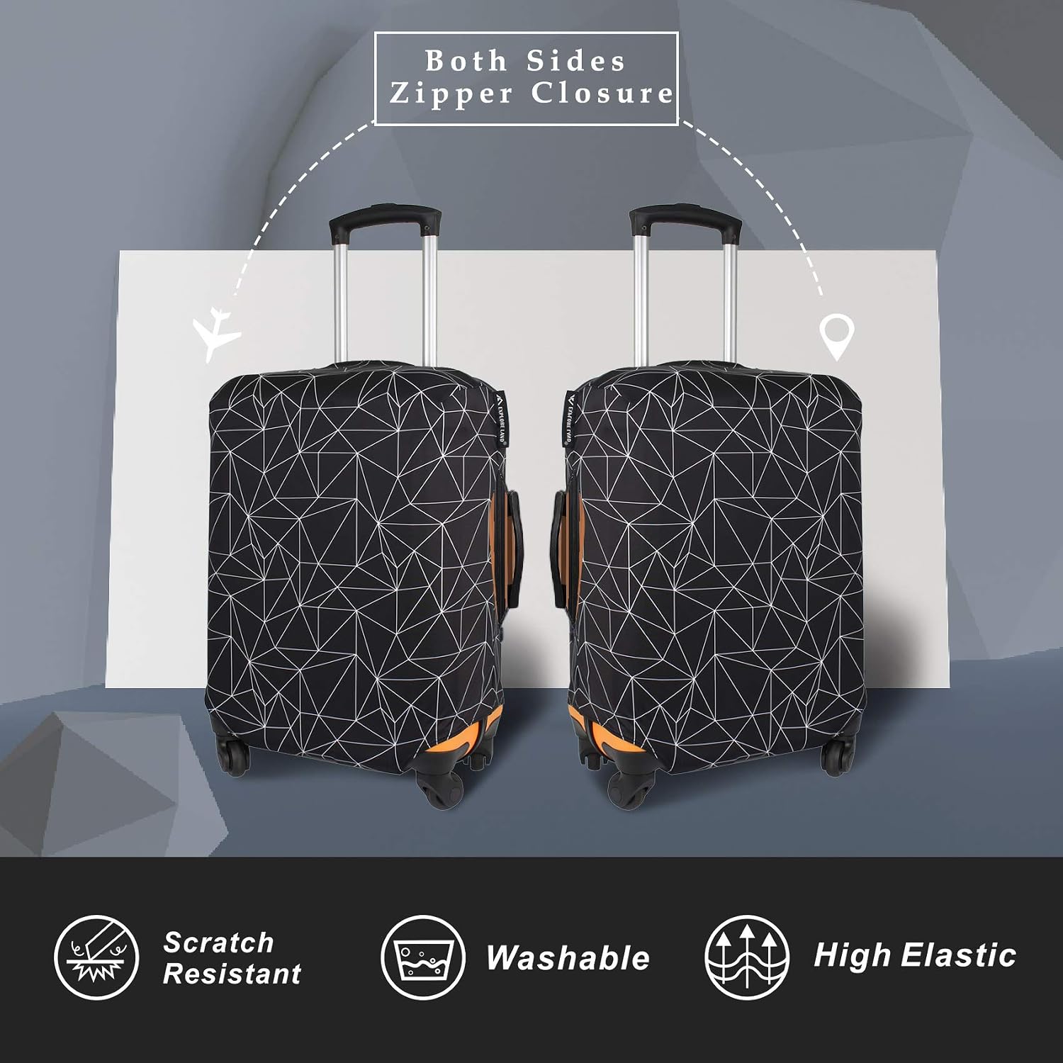 Detalle de Explore Land Travel Luggage Cover Suitcase Protector (fits 18–32 inch cases)