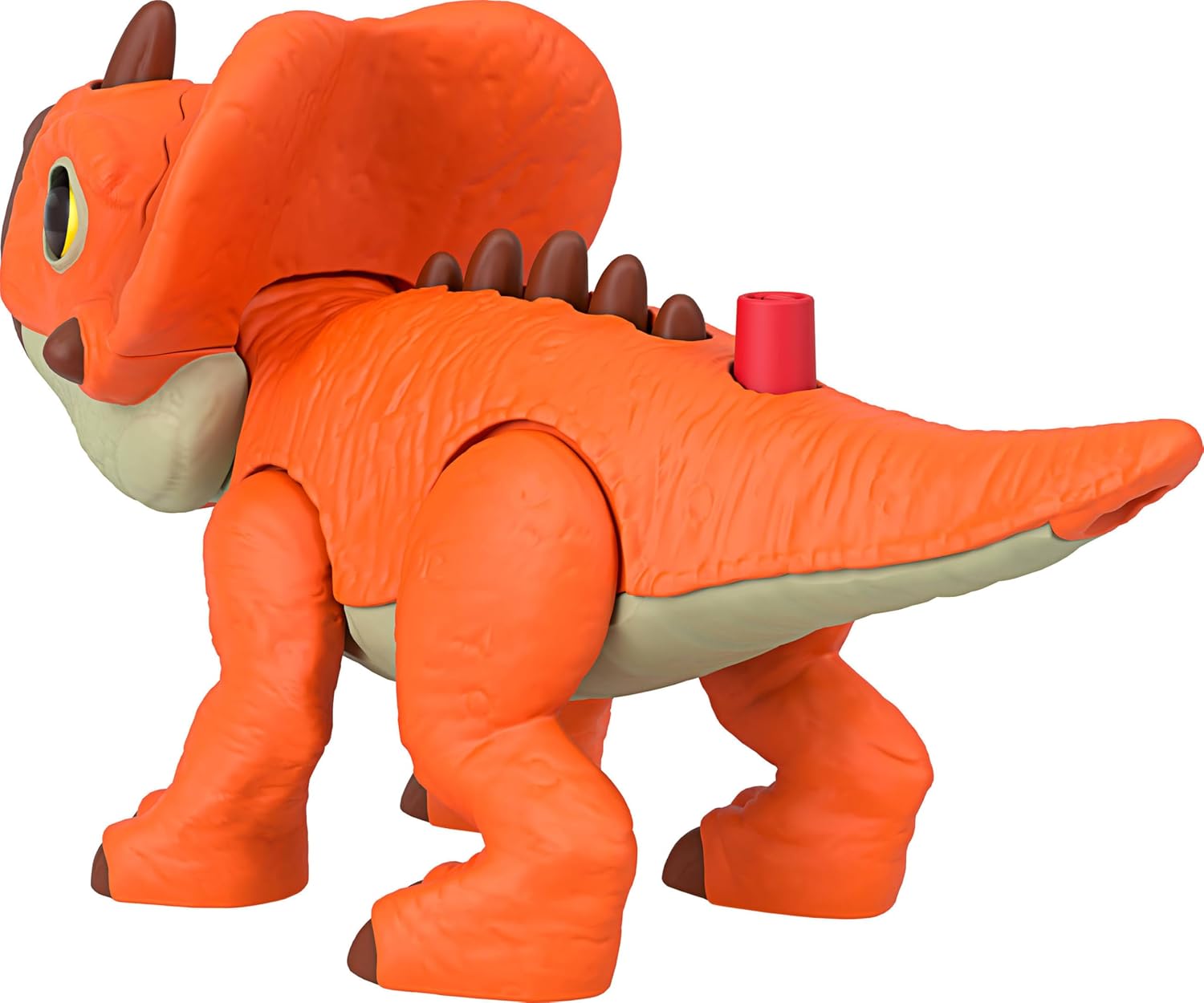 Detalle 2 de Fisher-Price Imaginext Jurassic World Rebirth Aquilops dinosaur action figure (JGP99) with kid-activated motion