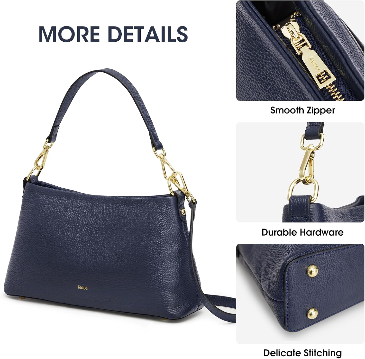 Thumbnail 5 de Kattee Bolso de cuero femenino 34 cm