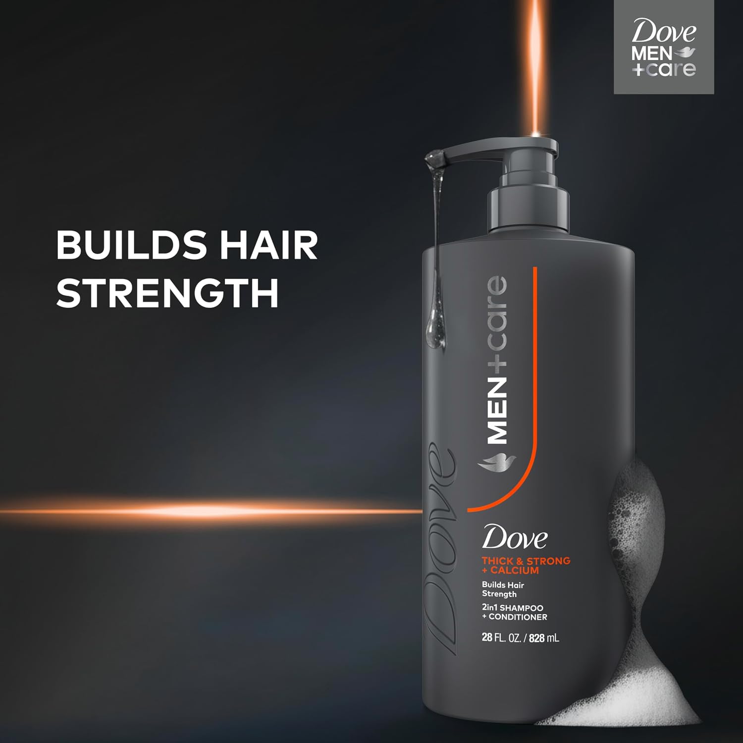 Detalle 2 de Dove Men+Care Thick & Strong 2-in-1 Shampoo & Conditioner, 28 oz