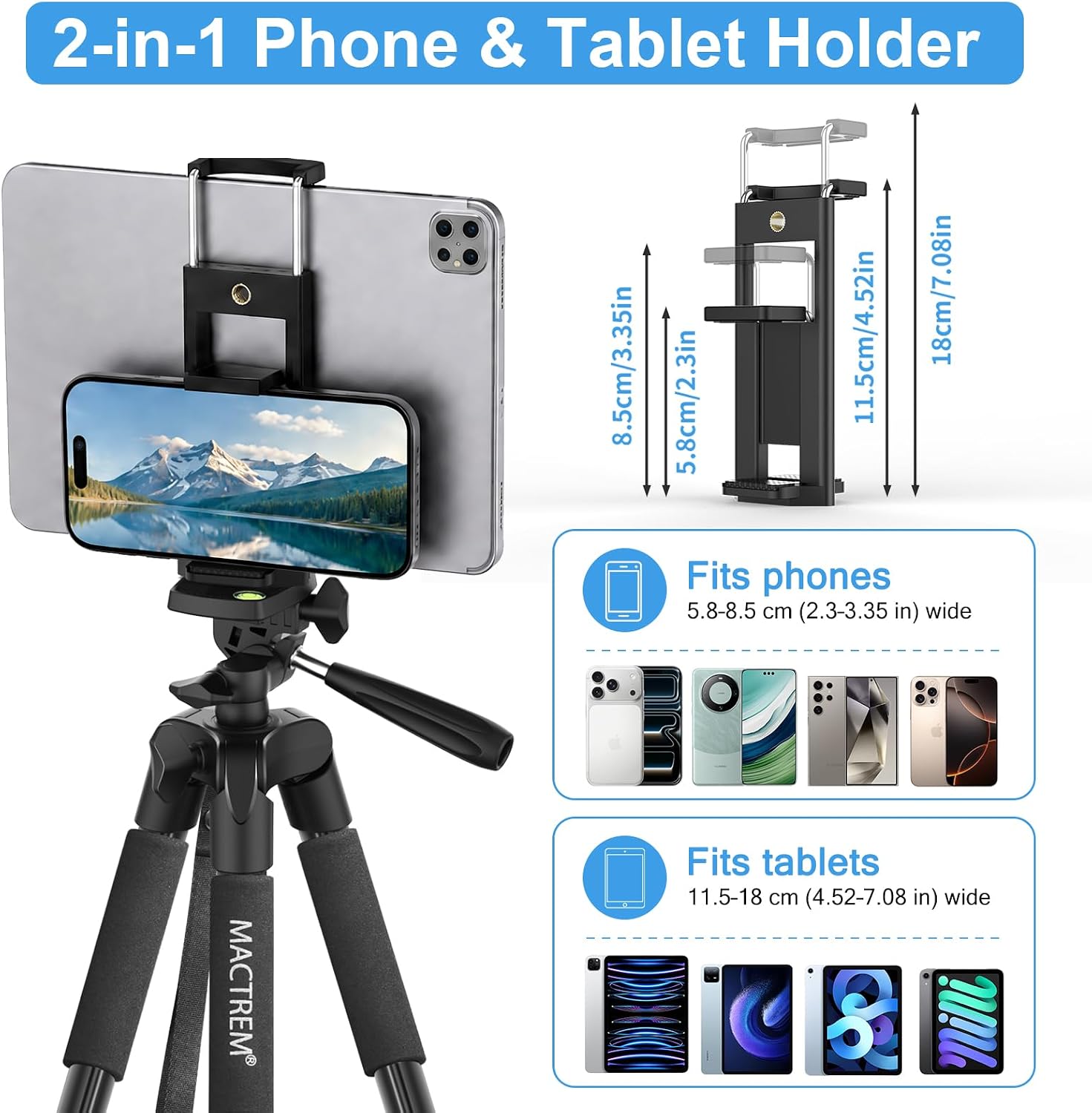 Thumbnail 5 de Phone Tripod 165cm lightweight tripod