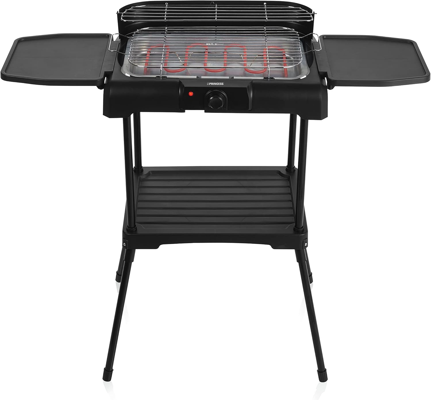 Detalle de Princess Barbecue Elettrico con Mensole, 2200 W - Anti-fumo, Paravento, 40 x 24,5 cm