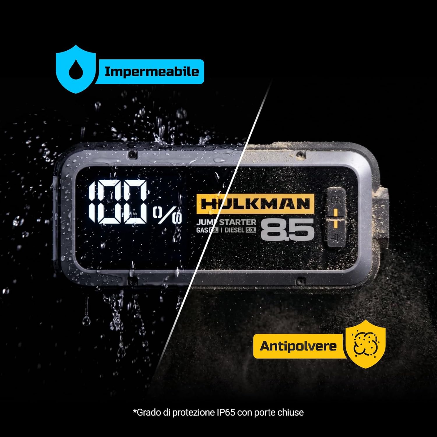 Detalle de HULKMAN Alpha85 Grigio Spazio: Avviatore di Emergenza Intelligente 2000A, 74Wh