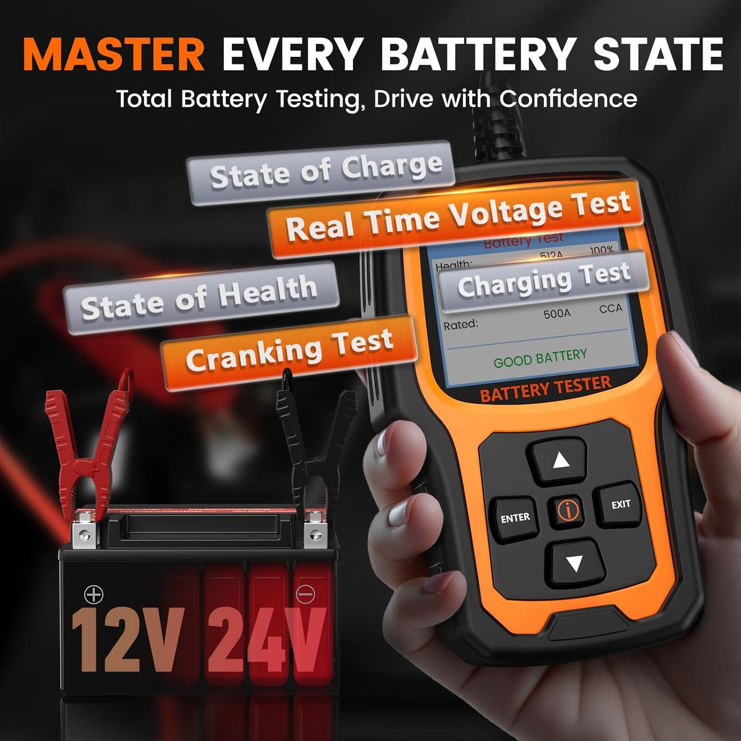 Thumbnail 5 de ANCEL BT410 12V/24V Car Battery Tester – 4-in-1 Professional Battery, Cranking, Charging & Voltage Tester