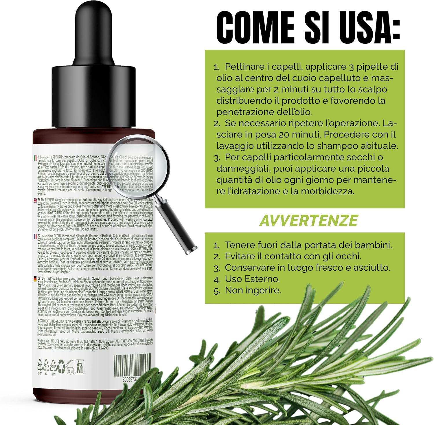 Thumbnail 5 de Olio Capelli Rosmarino Rephair 100 ml