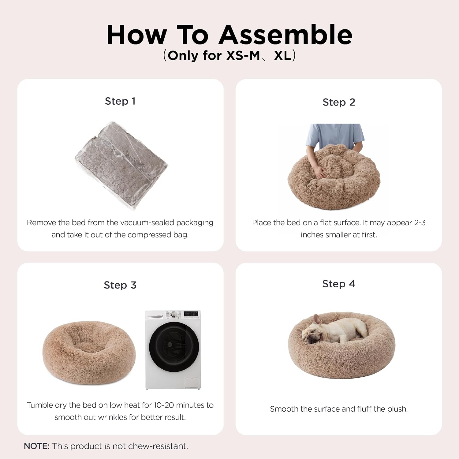 Thumbnail 6 de Bedsure Donut Dog Bed Medium