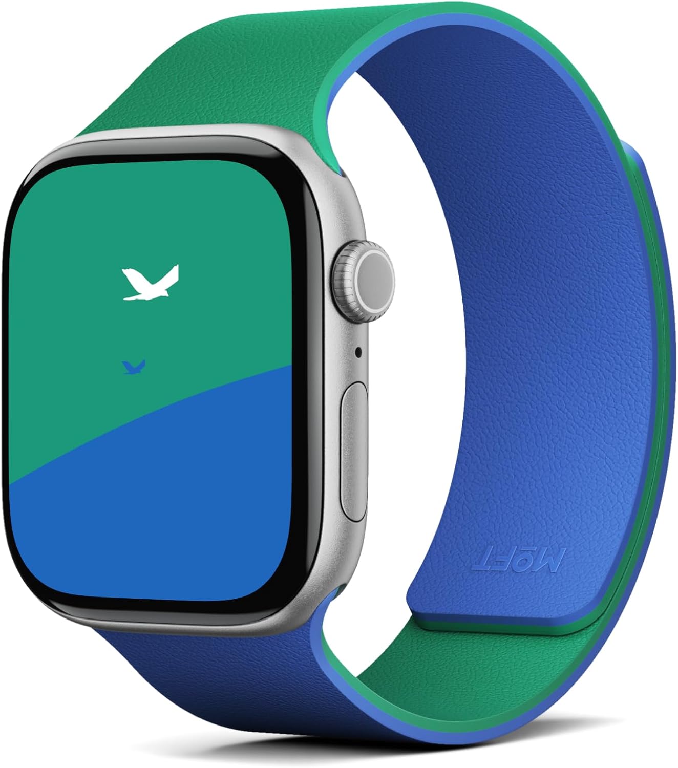 Detalle de MOFT Snap Duo Watch Band for Apple Watch: Dual-Color, Magnetic Quick-Release Silicone Strap
