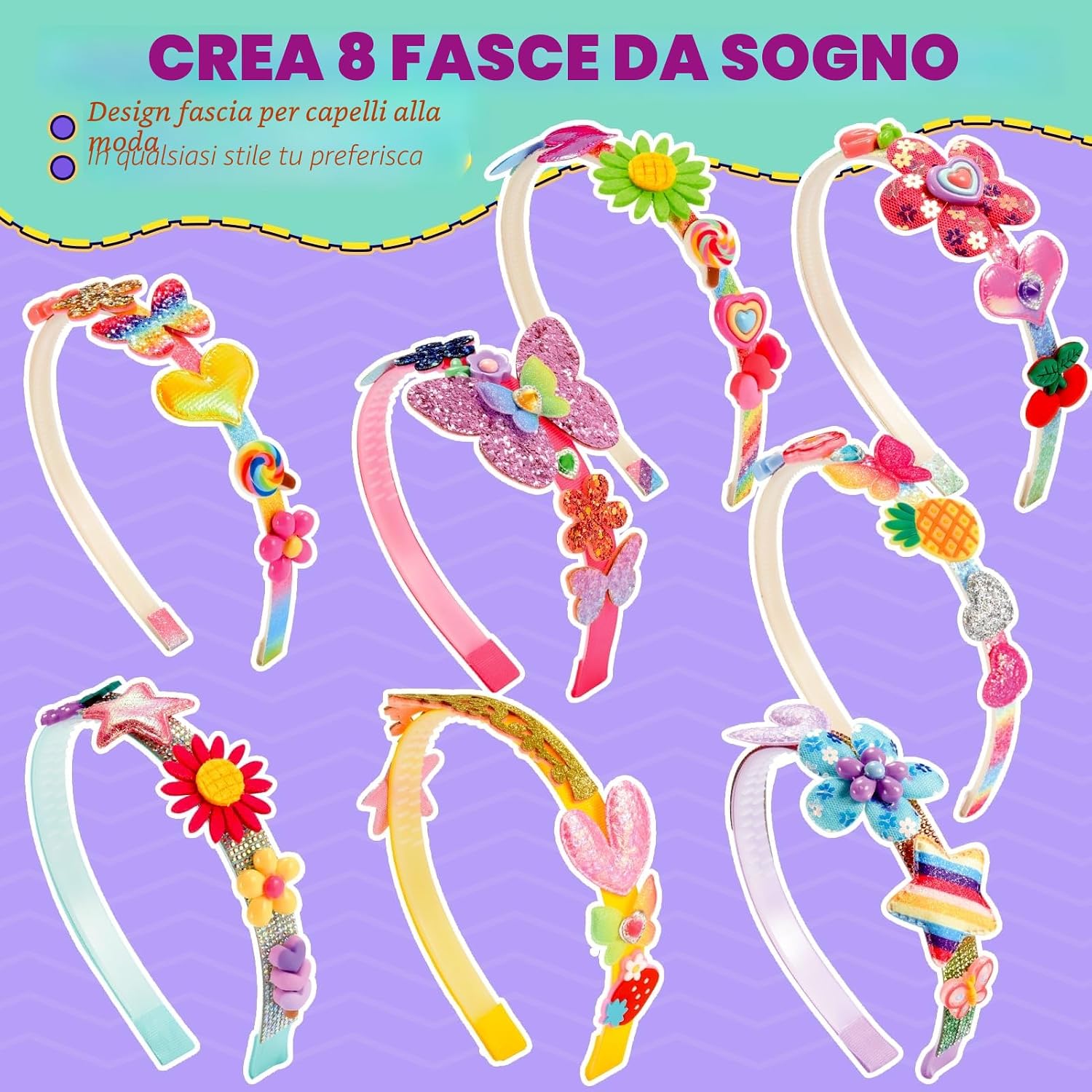 Thumbnail 2 de HappyKidsClub Giochi Bambina 3–10 Anni: Kit cerchietti fai-da-te con 69 pezzi