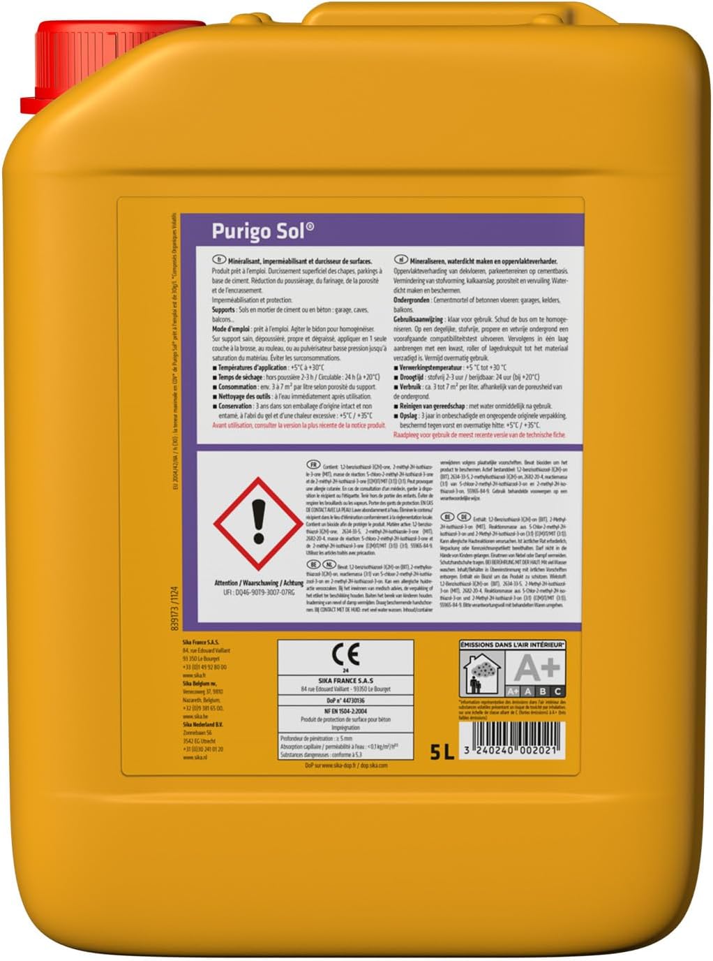 Thumbnail 1 de SIKA Purigo Sol – Durcisseur de surface et réducteur de poussière, prêt à l’emploi (5 L)