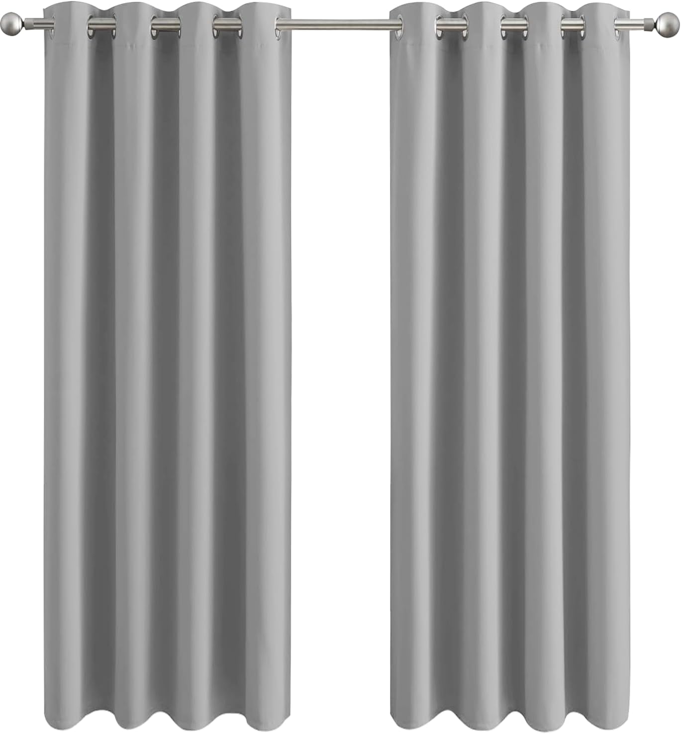 Detalle de Aspire Homeware blackout curtains, light grey eyelet ring-top with tiebacks (2-panel set)