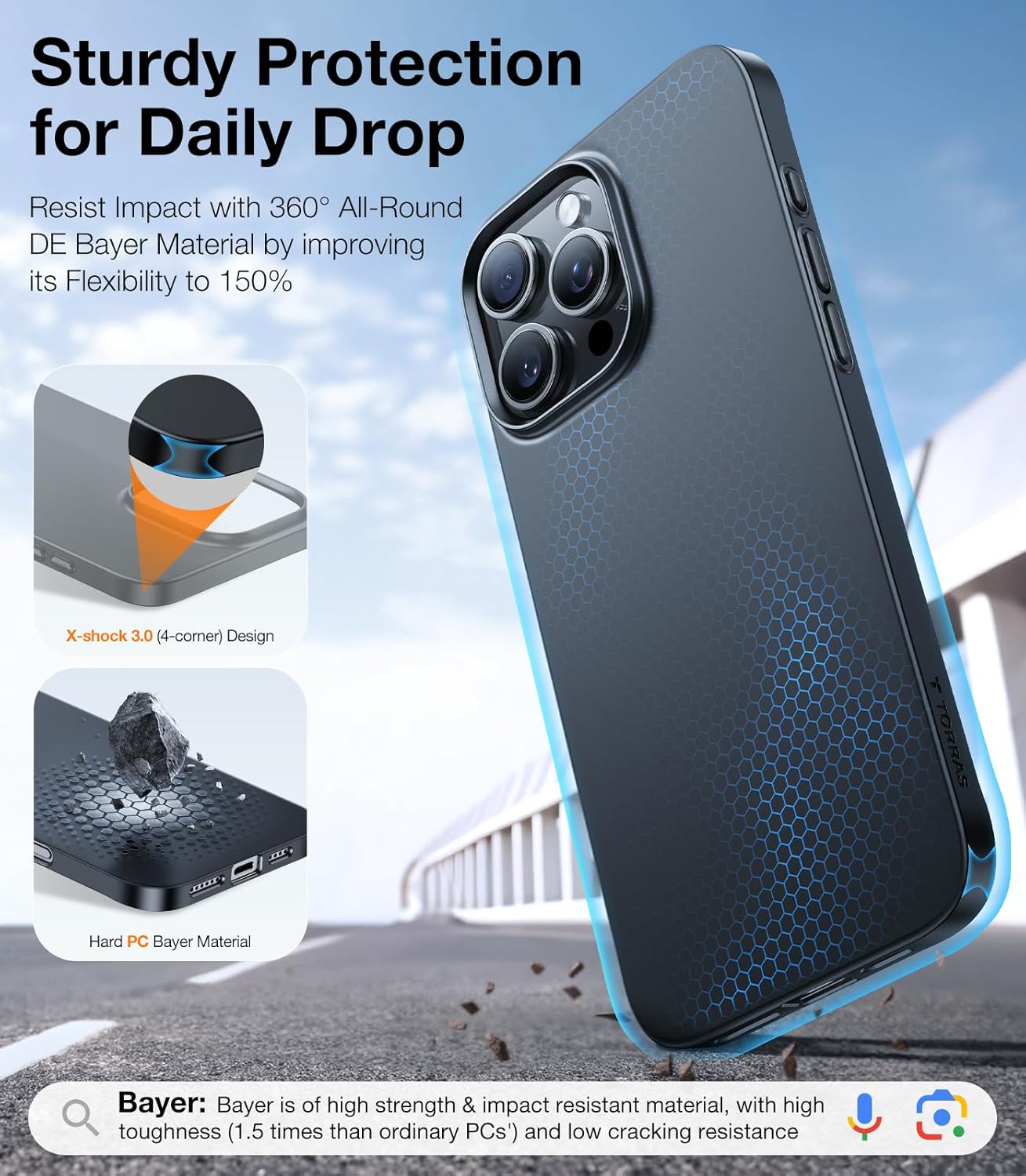 Thumbnail 6 de TORRAS Magnetic Slim-Fit Case for iPhone 16 Pro Max (6.9") — MagSafe, Ultra-Thin Matte Black