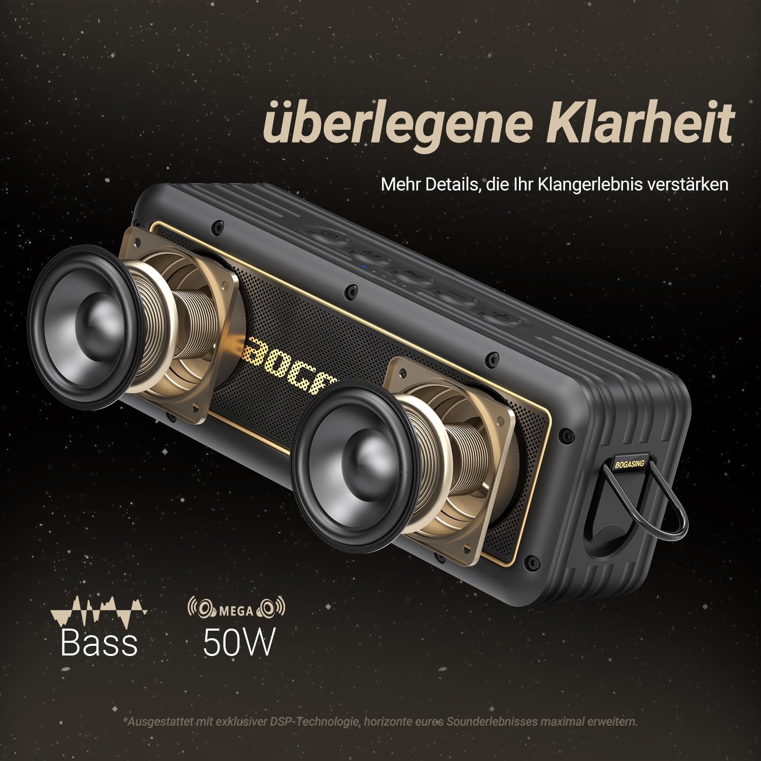 Detalle 2 de BOGASING G4 Bluetooth Lautsprecher 50W 📢