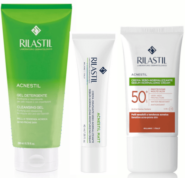 Rilastil Acnestil kit acne 200 ml+40 ml+40 ml