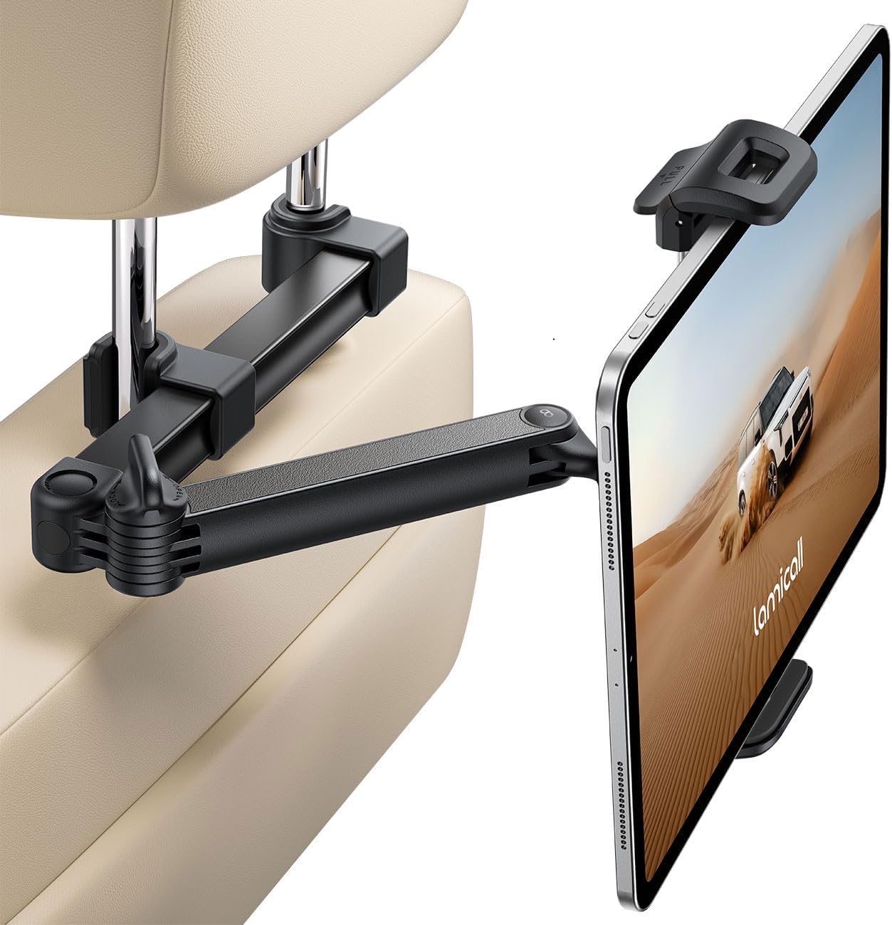 Detalle de Lamicall Tablet Halterung Auto Kopfstütze – ausziehbare, 360° drehbare Tablet-Halterung für Auto