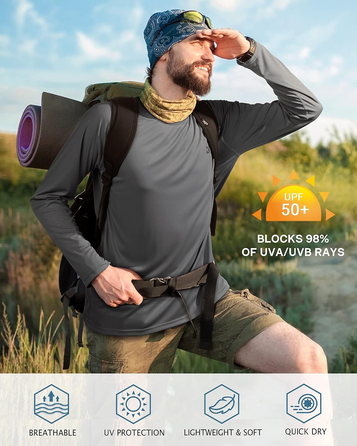 Detalle 2 de Roadbox UPF 50+ Sun Protection Rash Guard Shirt