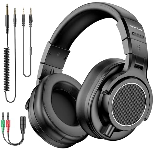 Detalle de New Bee: Auriculares de estudio over-ear con drivers de 50 mm y conectividad Pro-Gear