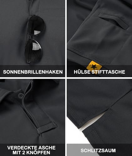 Detalle de JACKETOWN Manga Corta Polo Secado Rápido y Transpirable para Hombre