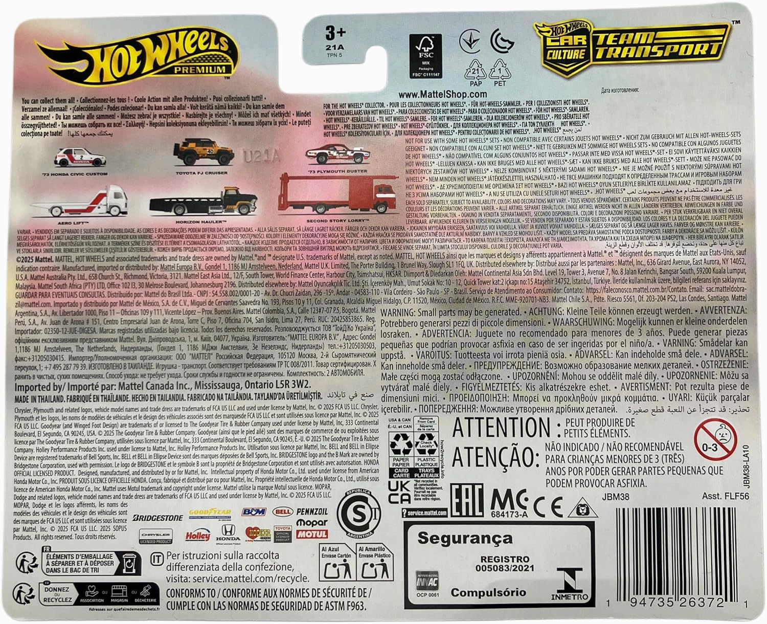 Thumbnail 2 de Hot Wheels Team Transport "’73 Plymouth Duster" Second Story Truck #82 – modèle réduit 1:64