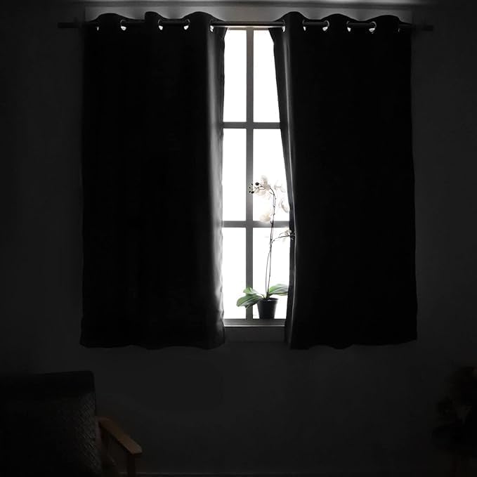 Detalle 2 de YoungsTex Brown Blackout Curtains, 2 Grommet Panels, 42 x 68 Inches