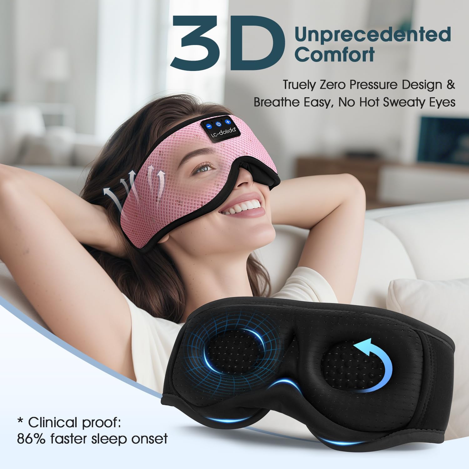 Thumbnail 6 de LC-dolida Schlafmaske Bluetooth V5.4 mit 15 Std.