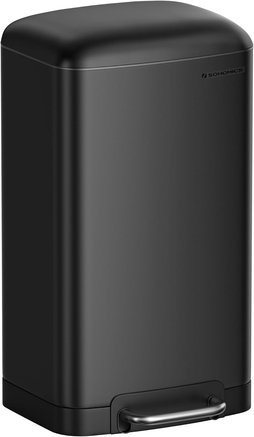 Detalle de SONGMICS Mülleimer 30 L mit Pedal aus Stahl, Innenbehälter und Deckel, Soft-Close, luftdicht – Schwarz LTB01BK