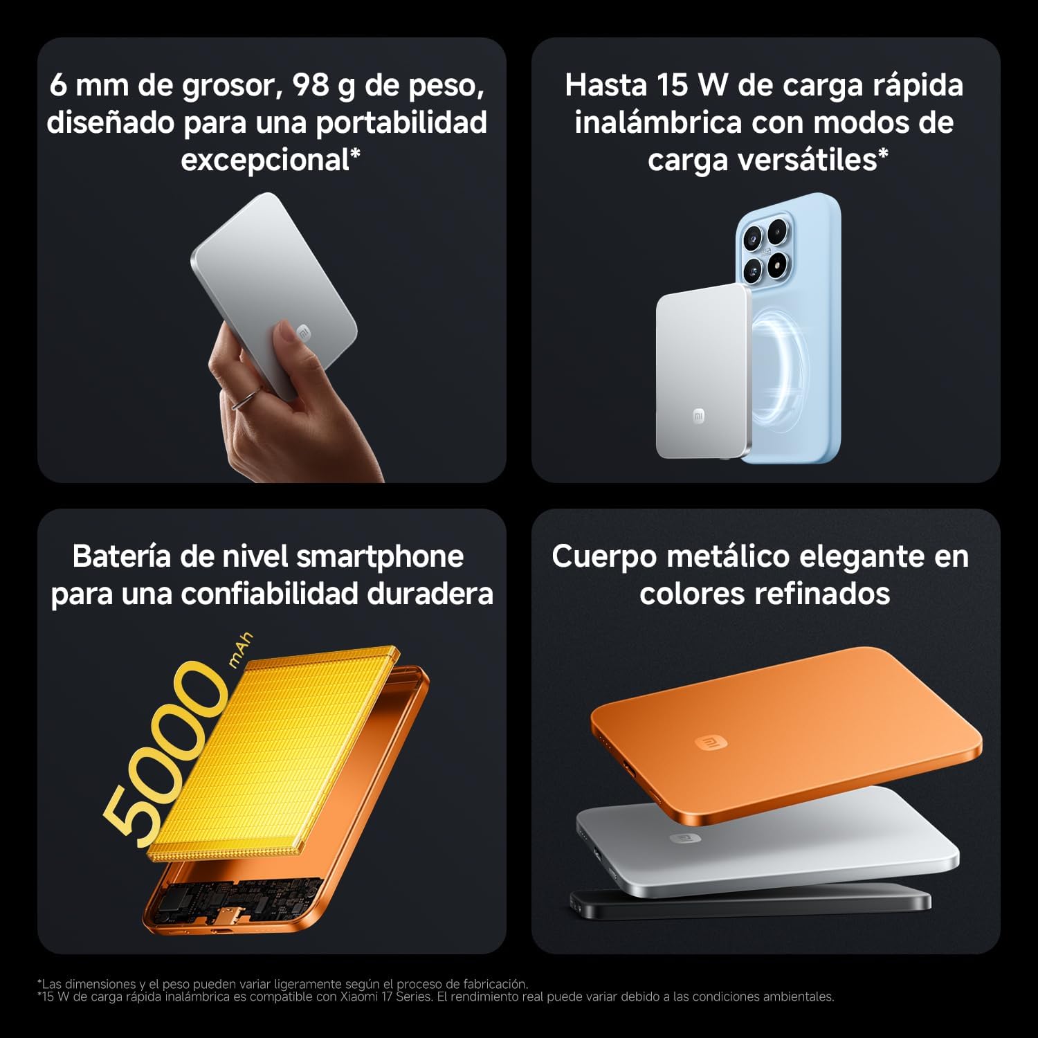 Detalle 2 de Xiaomi Ultrathin batería externa magnética 5000mAh
