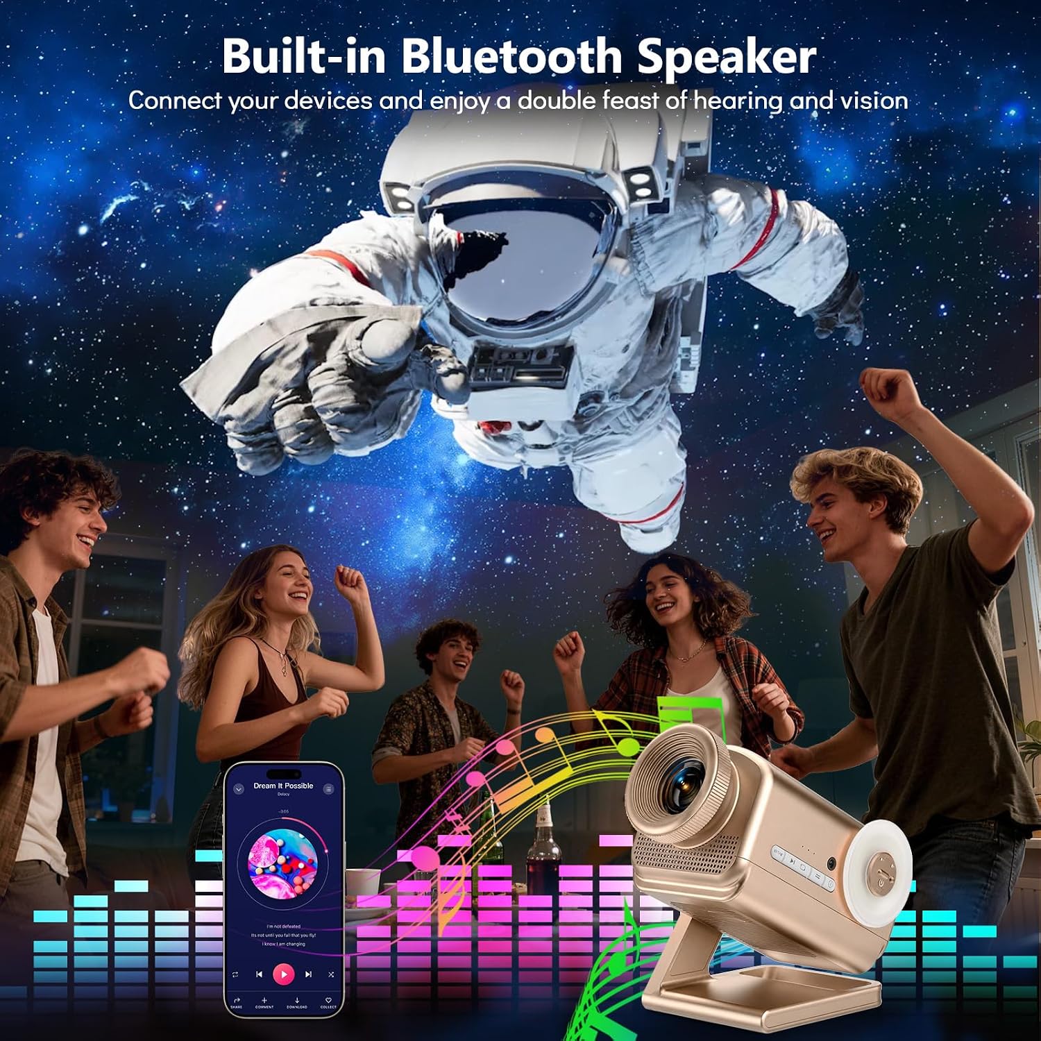 Thumbnail 2 de Rossetta 3D Galaxy Projector with 60 Scenes, Bluetooth Speaker and Timer