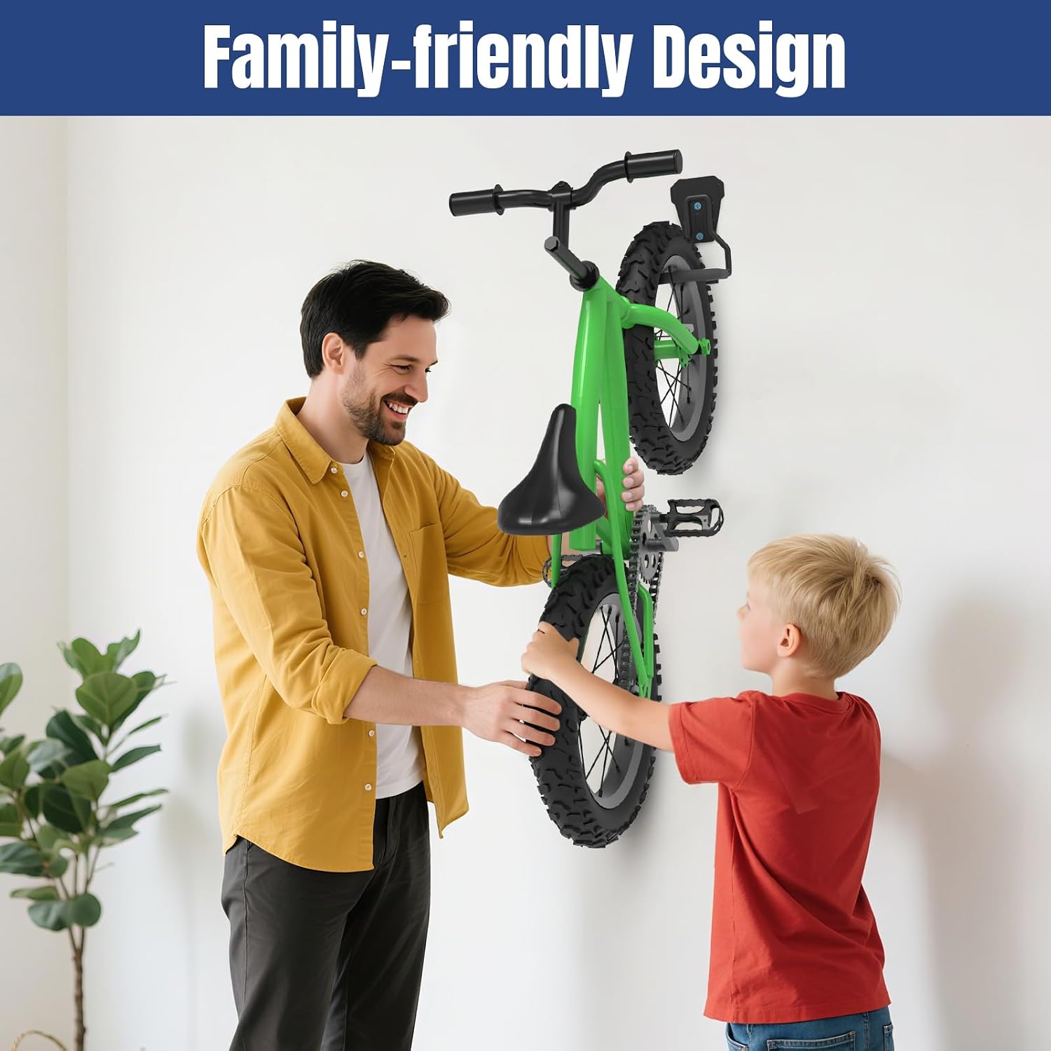 Detalle de Euqvunn: Support mural pour vélo – Lot de 4 crochets robustes 35–45 kg