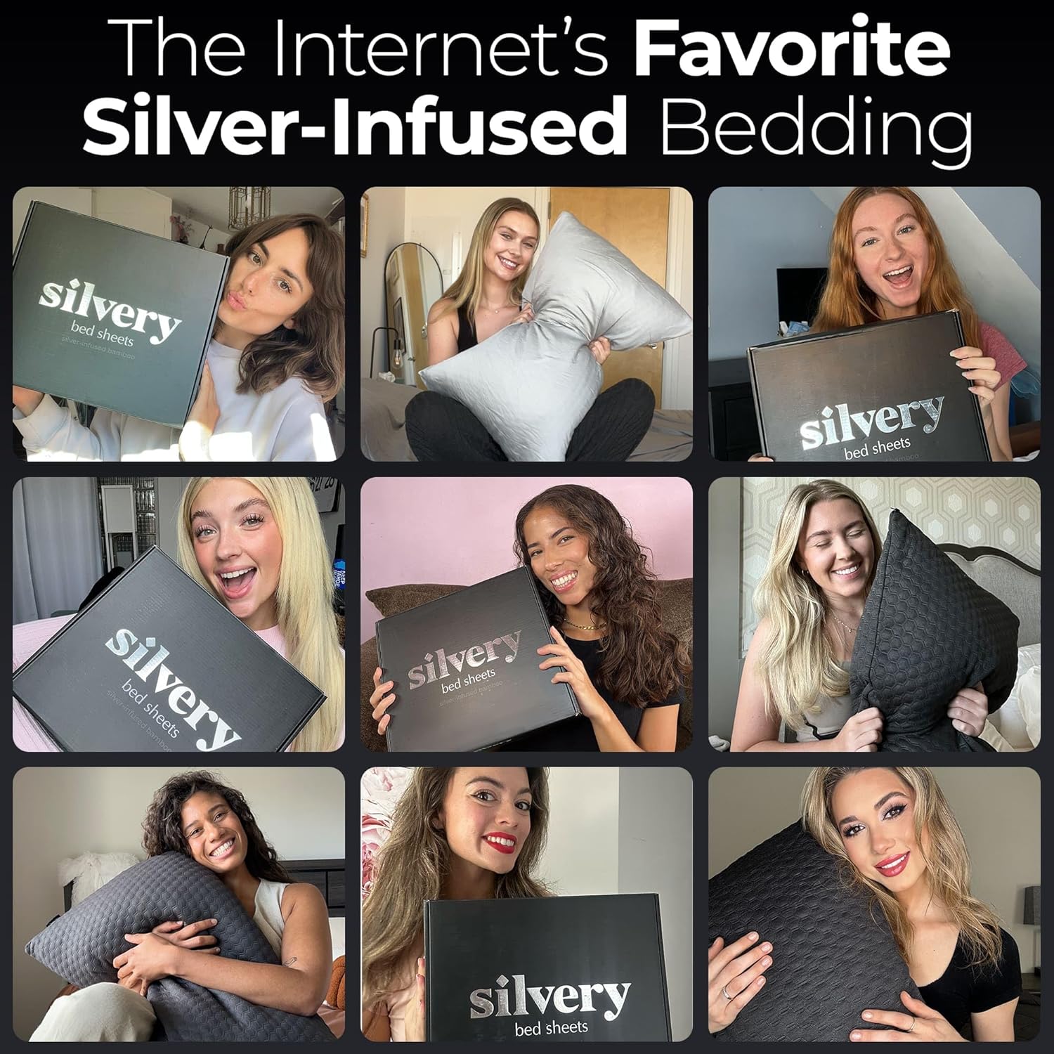 Thumbnail 5 de Silvery Silver Infused Bed Sheets Set, 3X Fresh