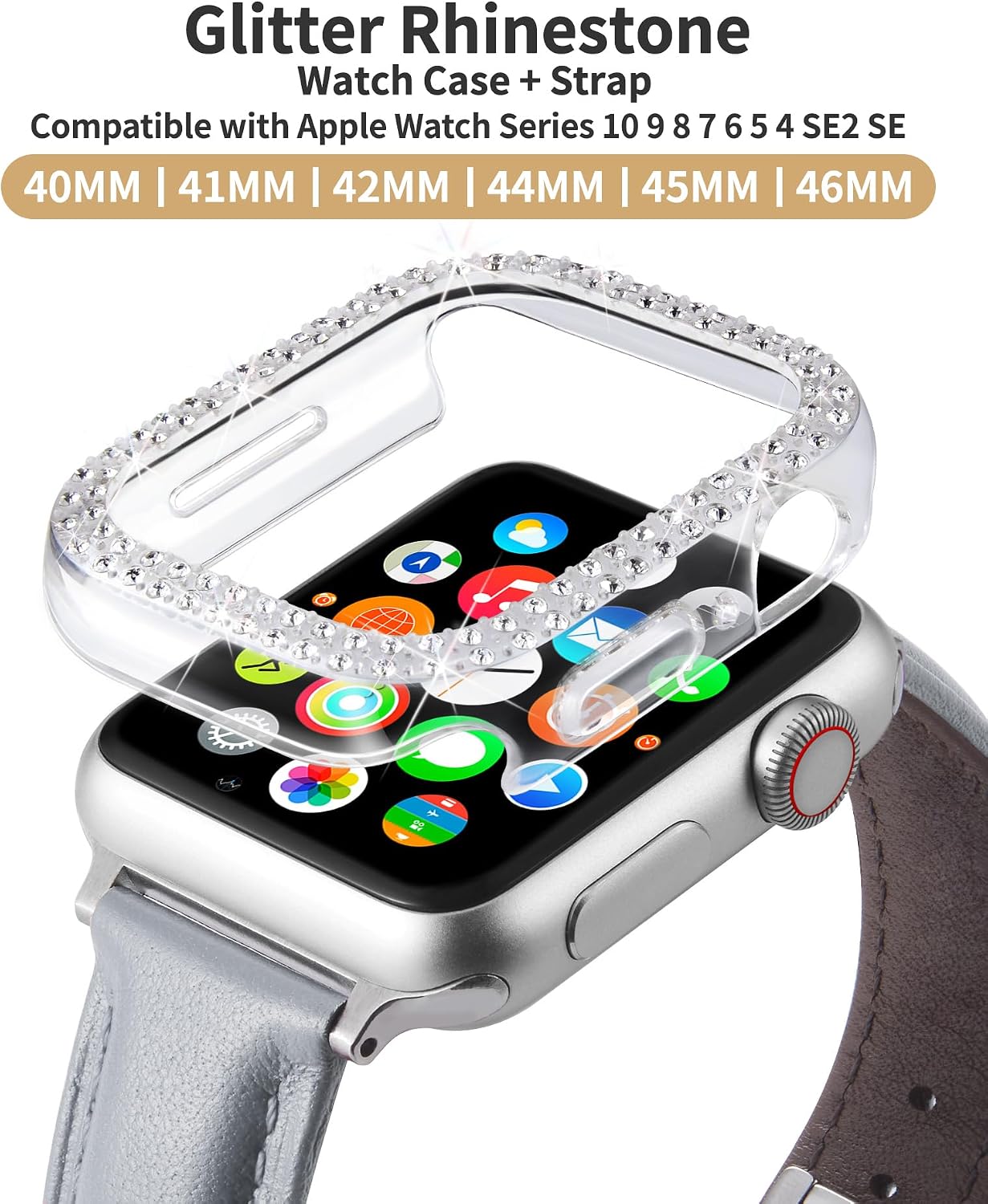 Detalle 2 de BINLUN Leather Strap for Apple Watch 44mm