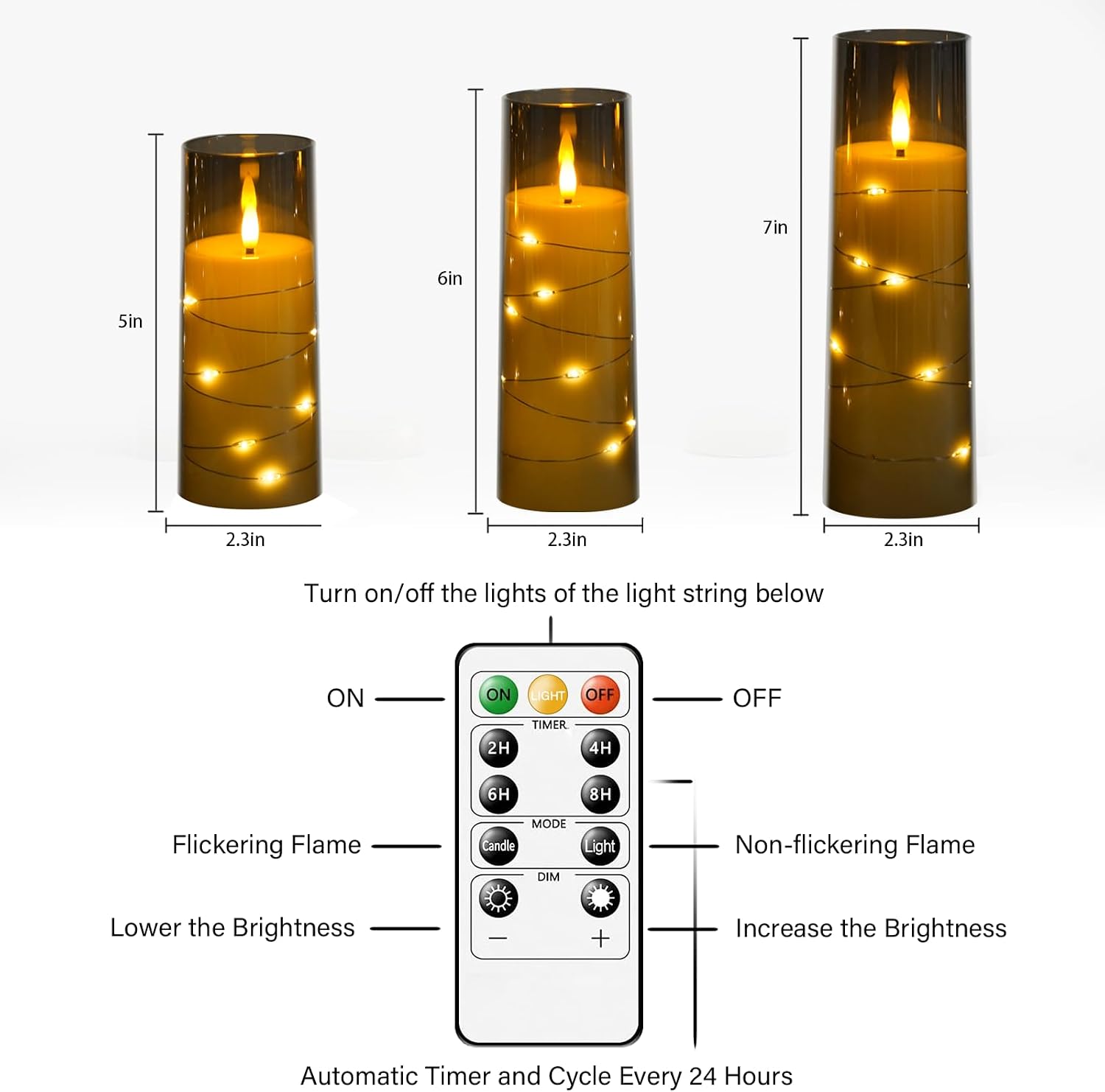 Thumbnail 4 de Nimiko Flameless LED Candles, 9 Pcs 🕯