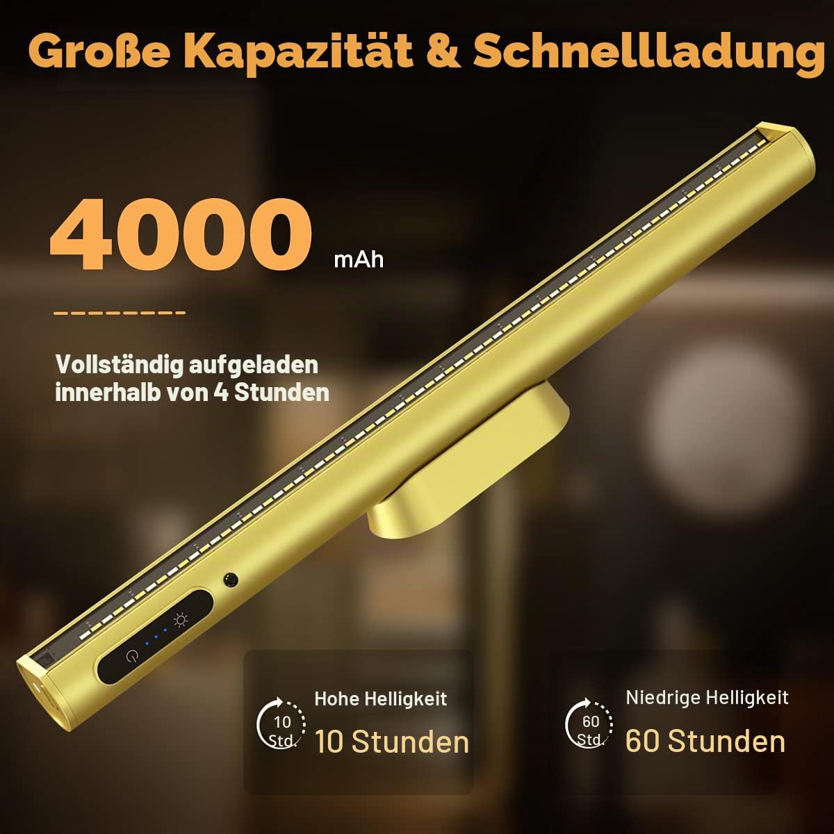 Detalle de bravzurg Unterbauleuchte Küche LED Akku mit Fernbedienung & Magnet, dimmbar (3 Farbtemperaturen)