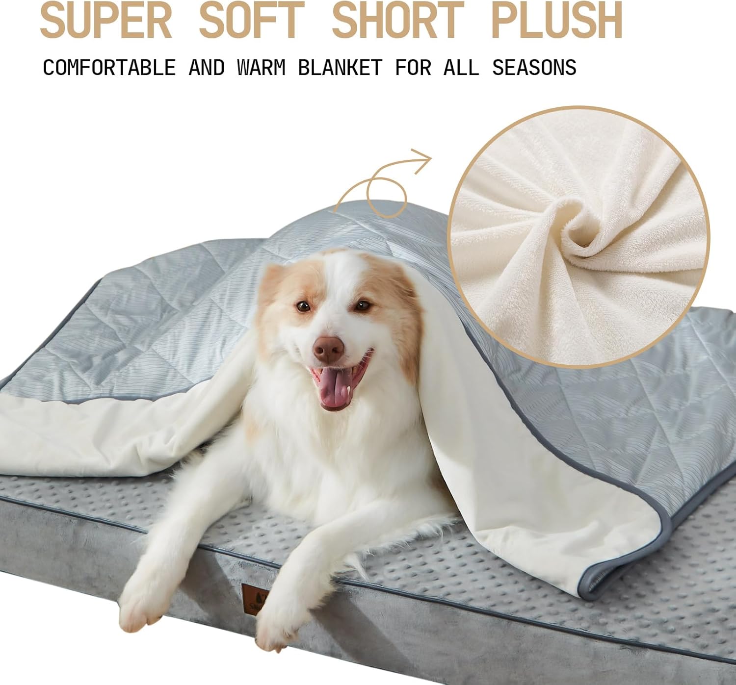 Detalle de Snocyo Kühldecke für Hunde – Waschbar, wasserdichte Decke 60×47 cm, doppelseitig kühlend & plüschig