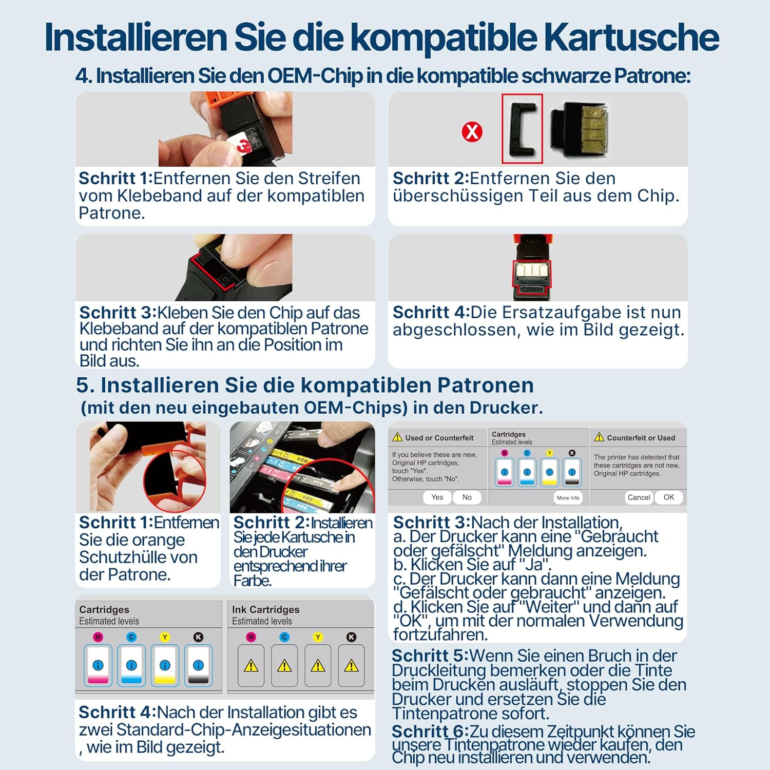 Thumbnail 5 de Washope 924e/924 Patronen Multipack kompatibel für HP Officejet Pro (4er-Pack)